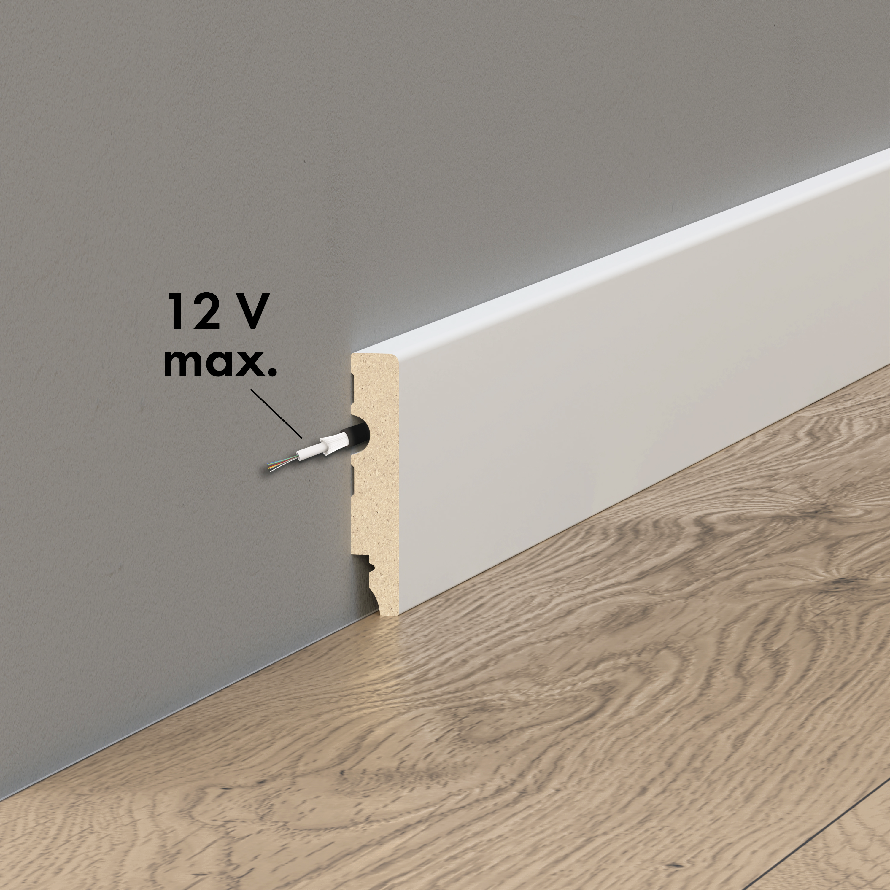 Listwa przypodłogowa MDF biała Kwadrat 8 cm 5 sztuk Artens - 4