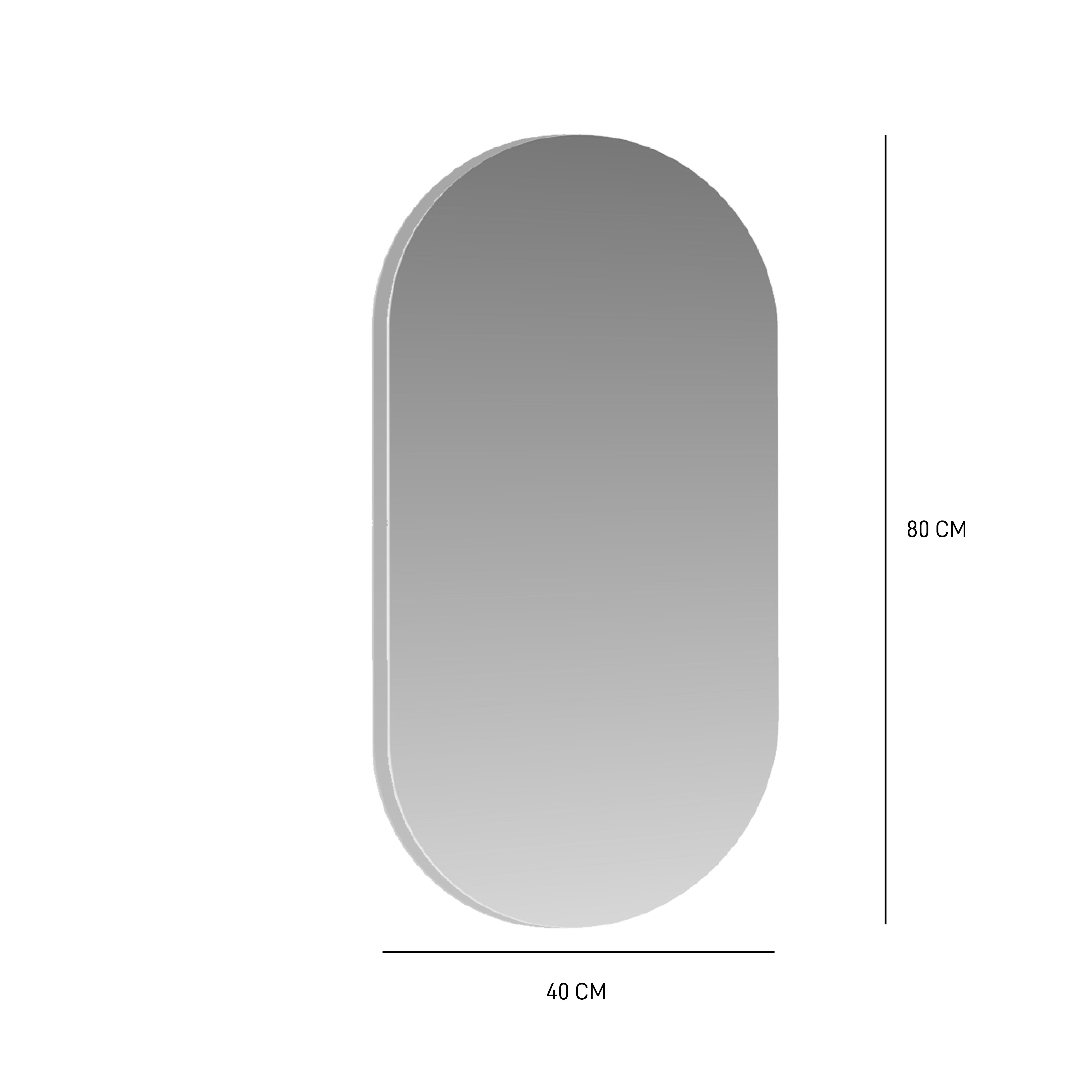 Specchio ovale in pvc acciaio 40 x 80 cm - 5