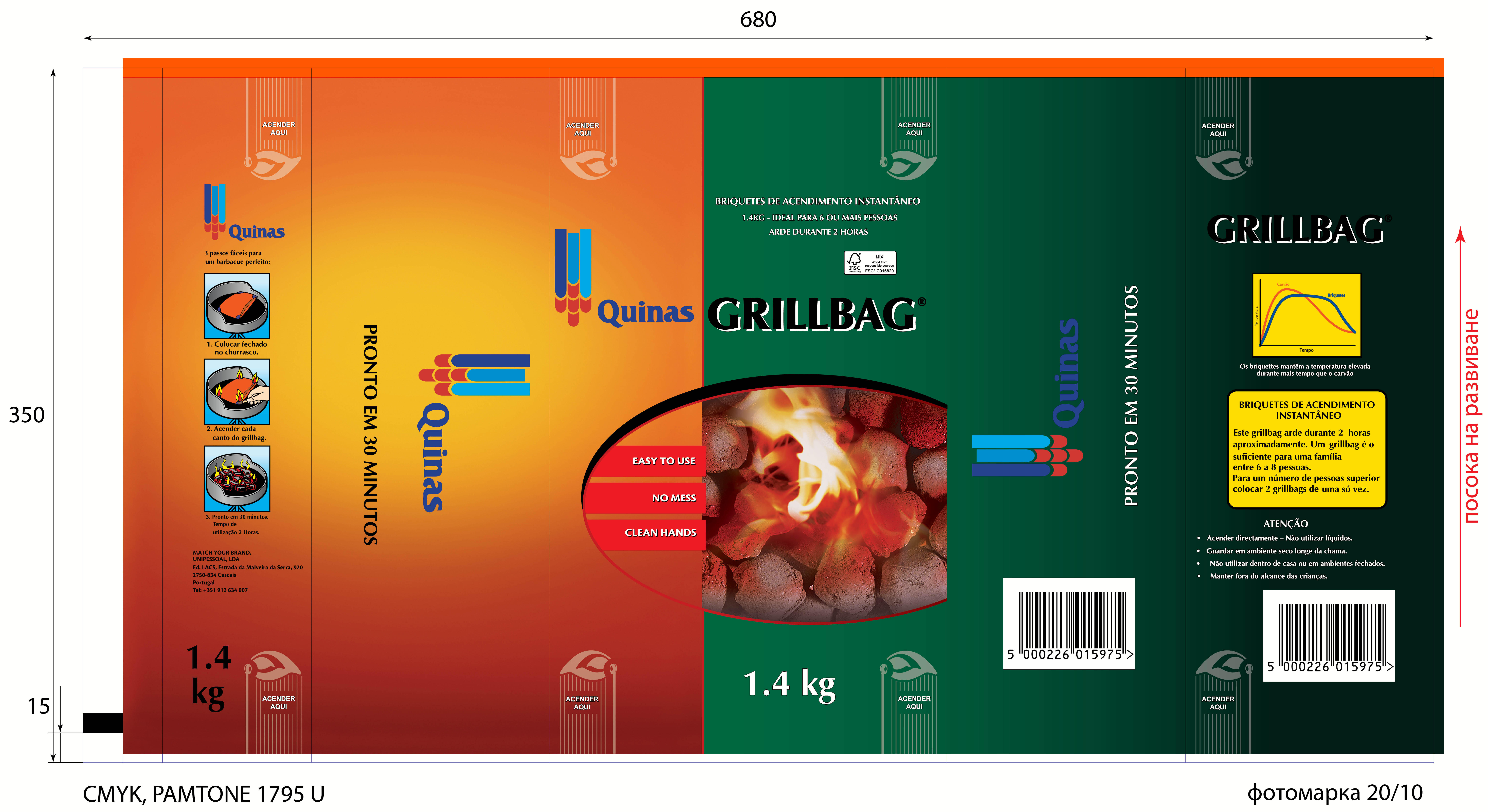 Briquetes Quinas Vulcan Grillbag - 2