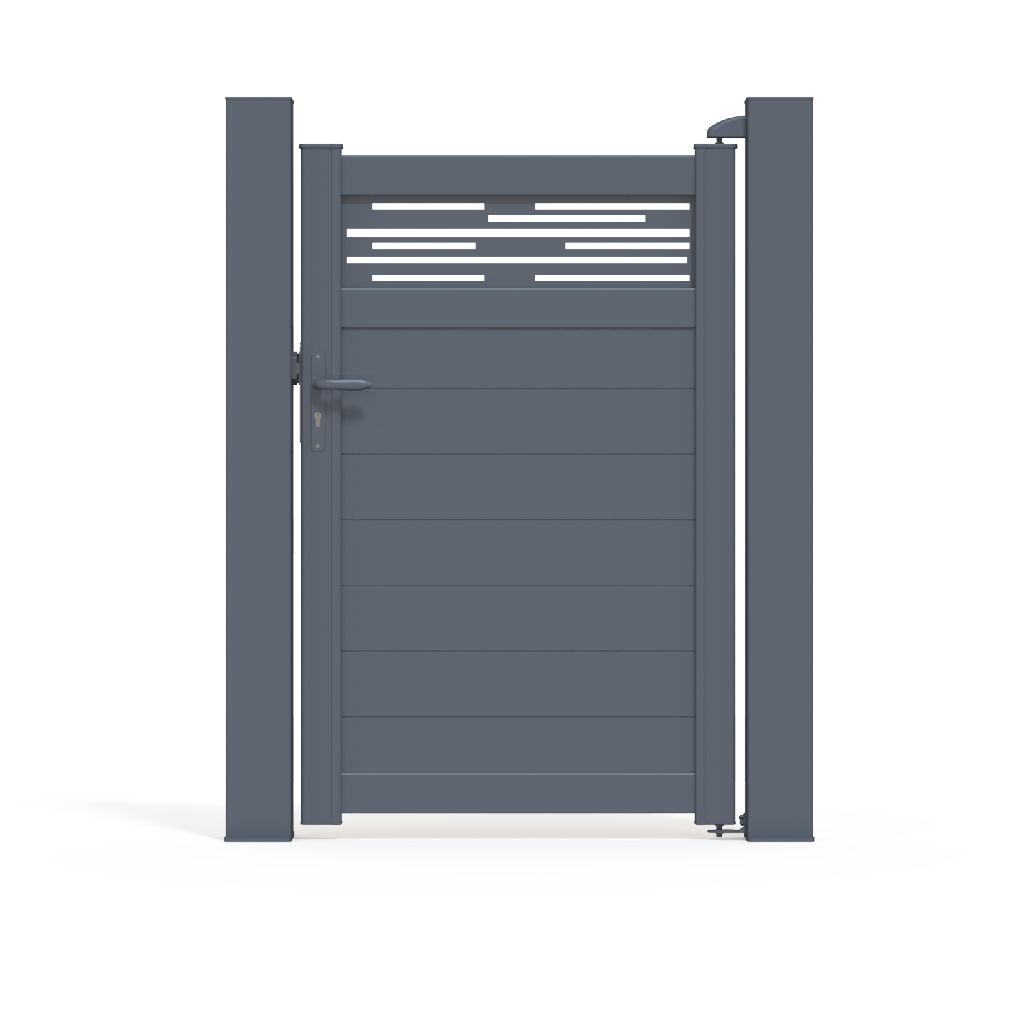 Puerta peatonal klos up de aluminio gris 99x155 cm