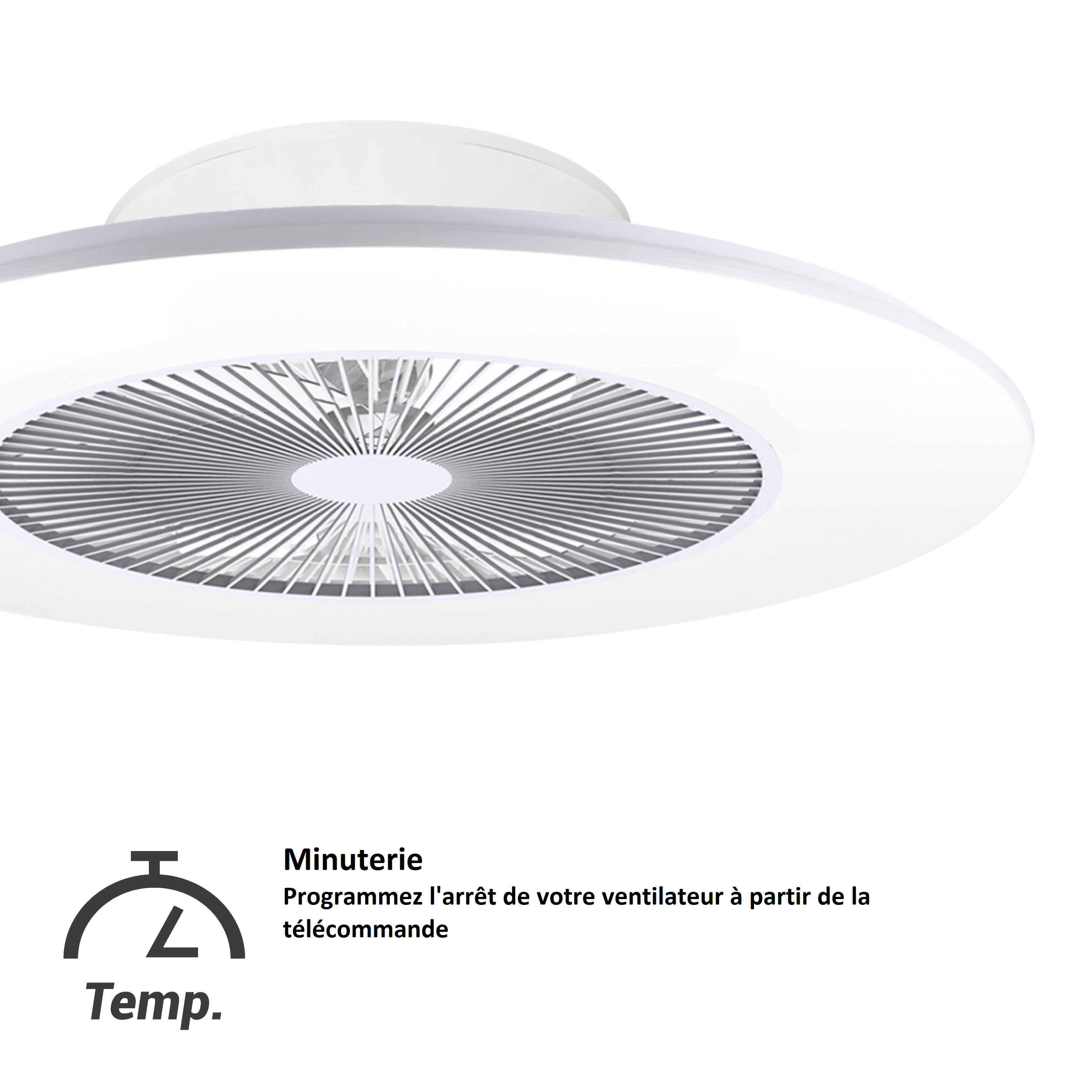 Ventilateur de plafond LED, Daiquiri, 80 cm, SULION, blanc - 3