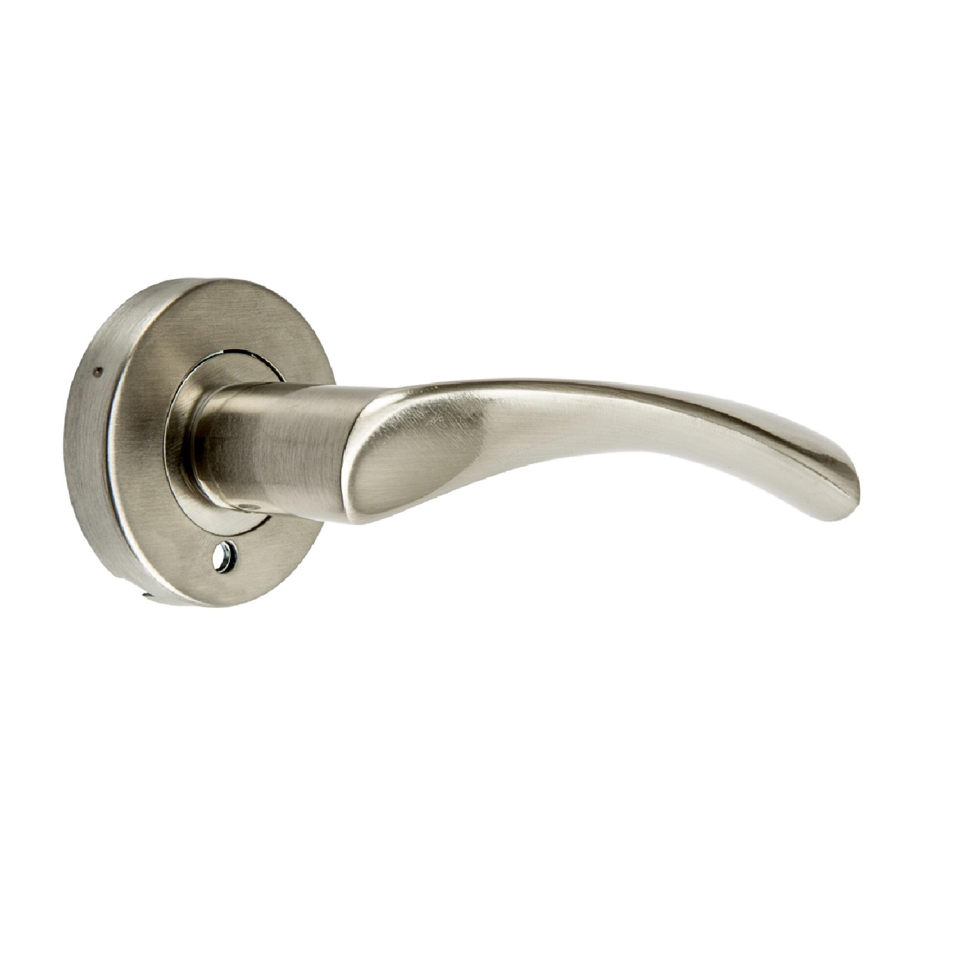 Juego de manilla con roseta Arosa de aluminio niquelado - 4