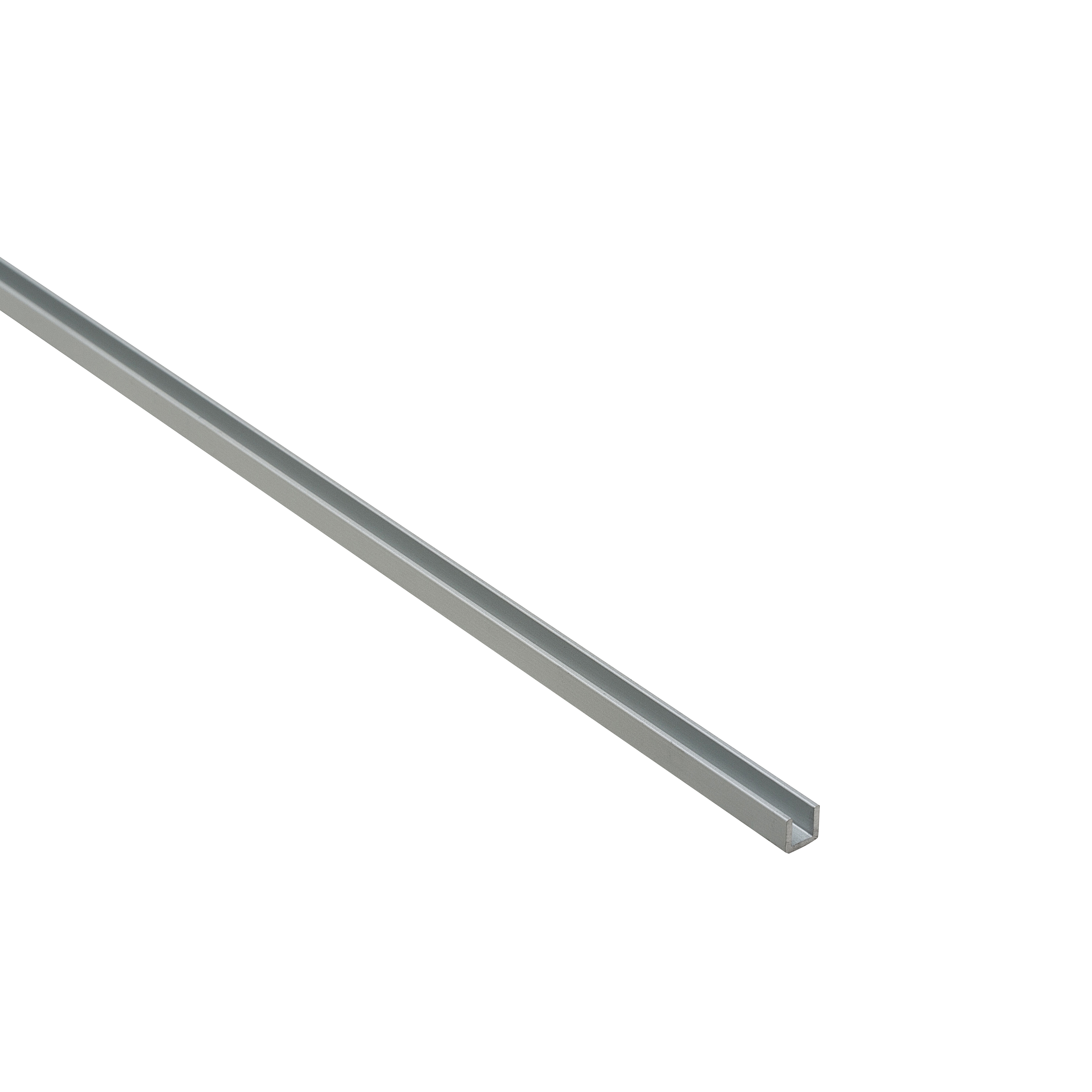 Perfil forma de en u de aluminio plata, alt. 6 x an.6 x l.1000 mm