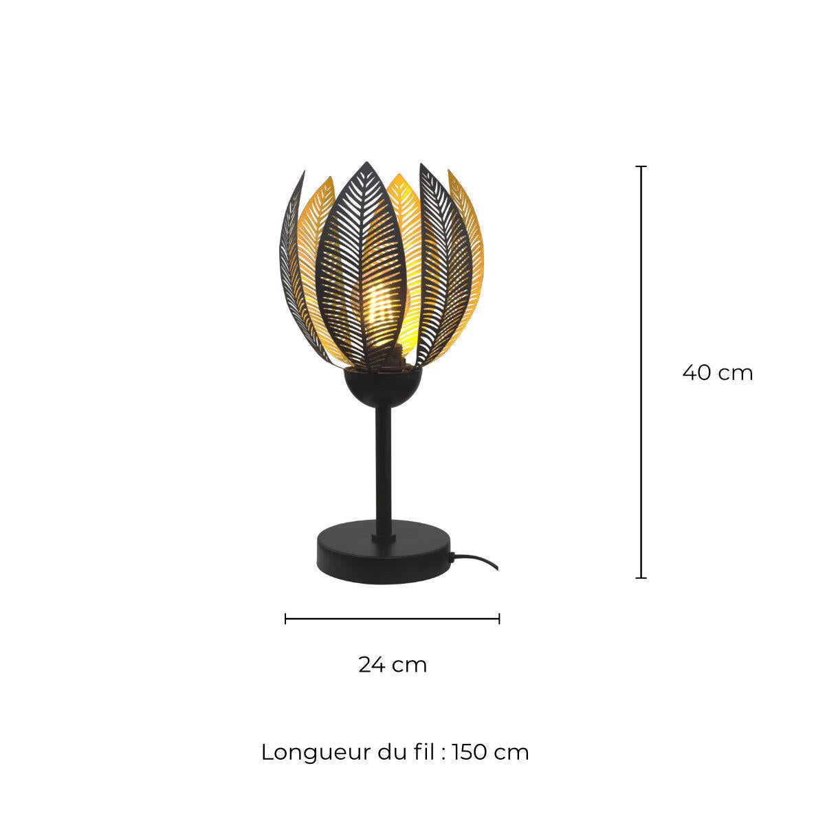 Lampe Vesca, acier, noir, H.40 cm, E27 - 6