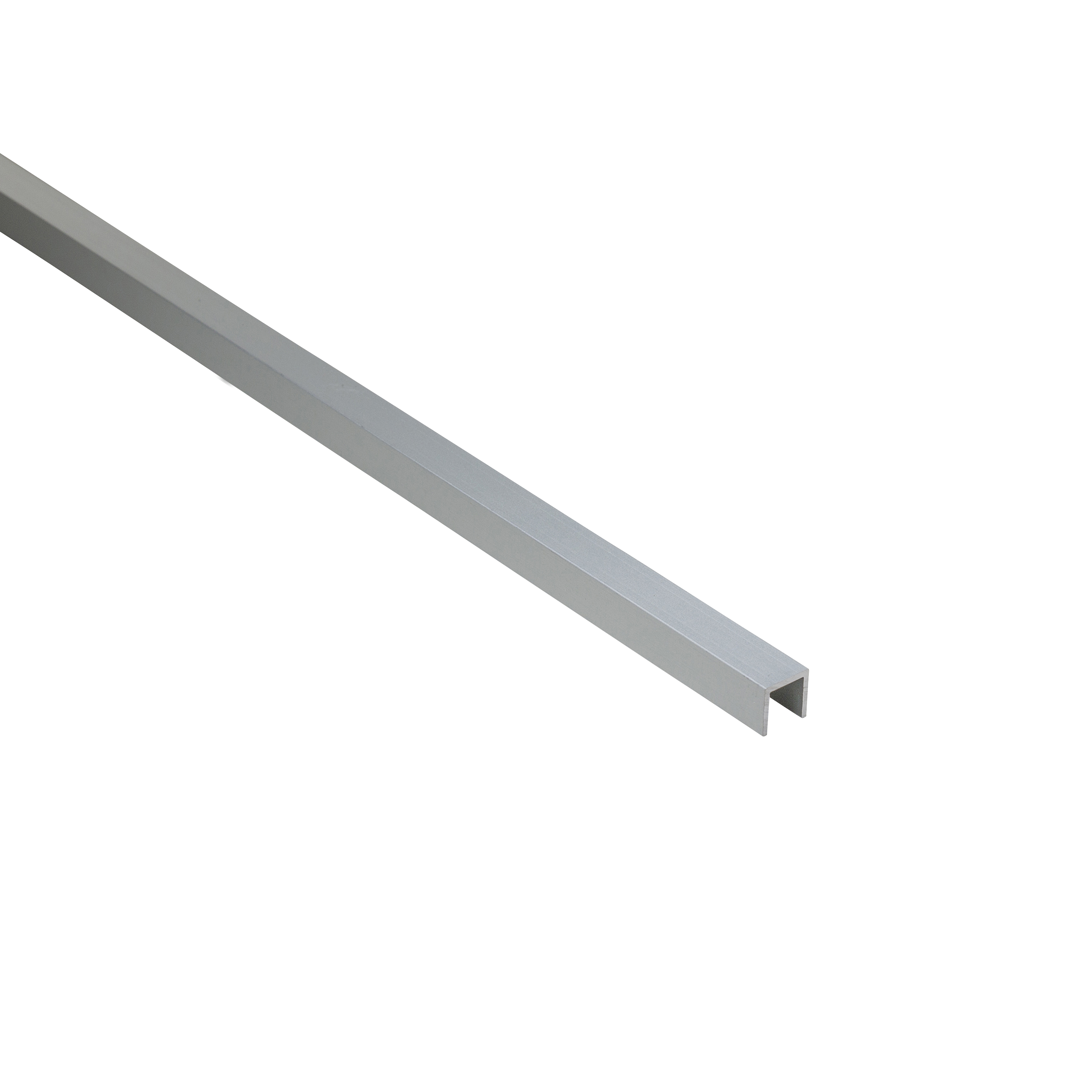 Perfil forma de en u de aluminio plata, alt. 8 x an.8 x l.1000 mm
