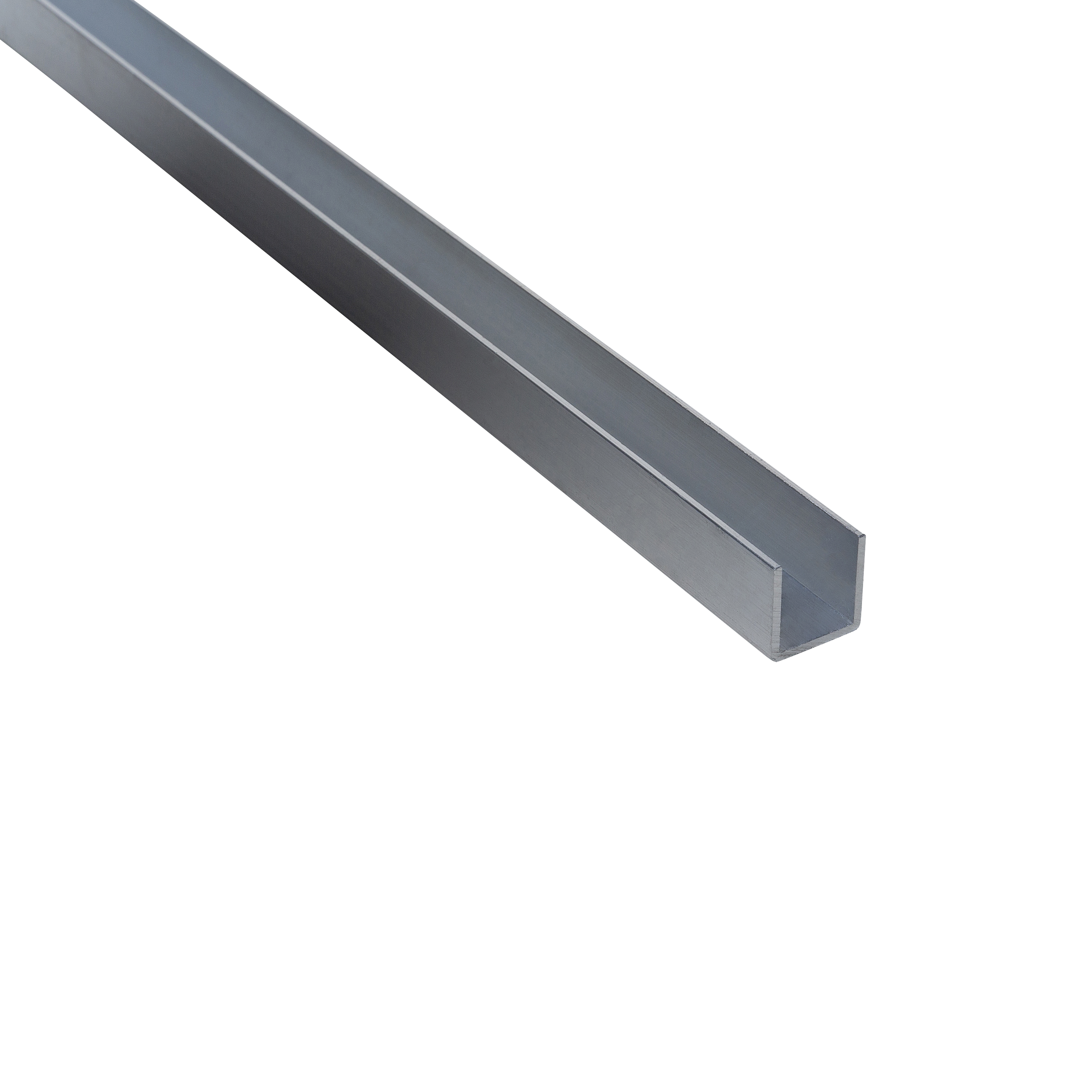 Perfil forma de en u de aluminio plata, alt. 15 x an.15 x l.1000 mm