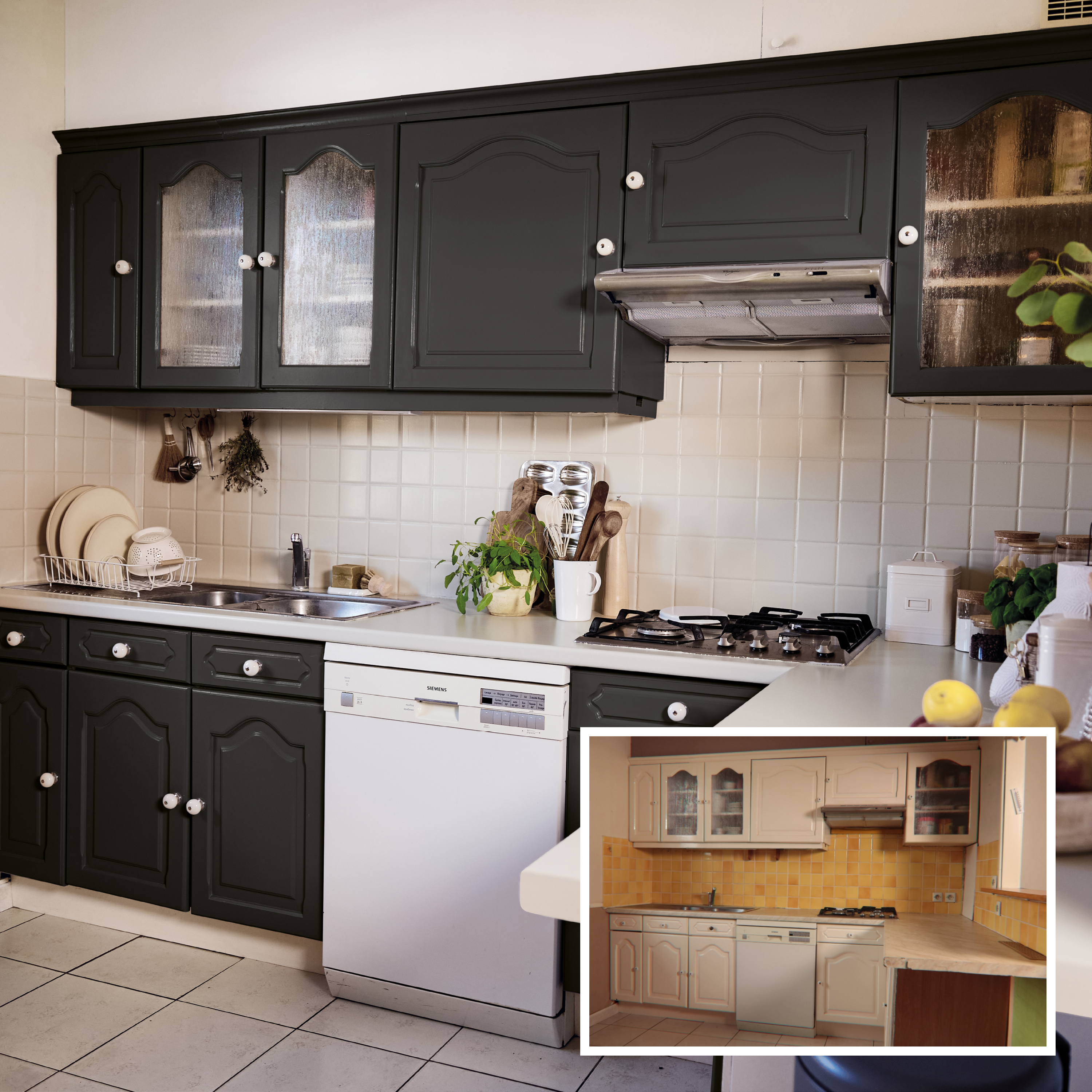 Peinture carrelage, meuble, crédence noir mat LUXENS Cuisine et bain 0.75L - 3