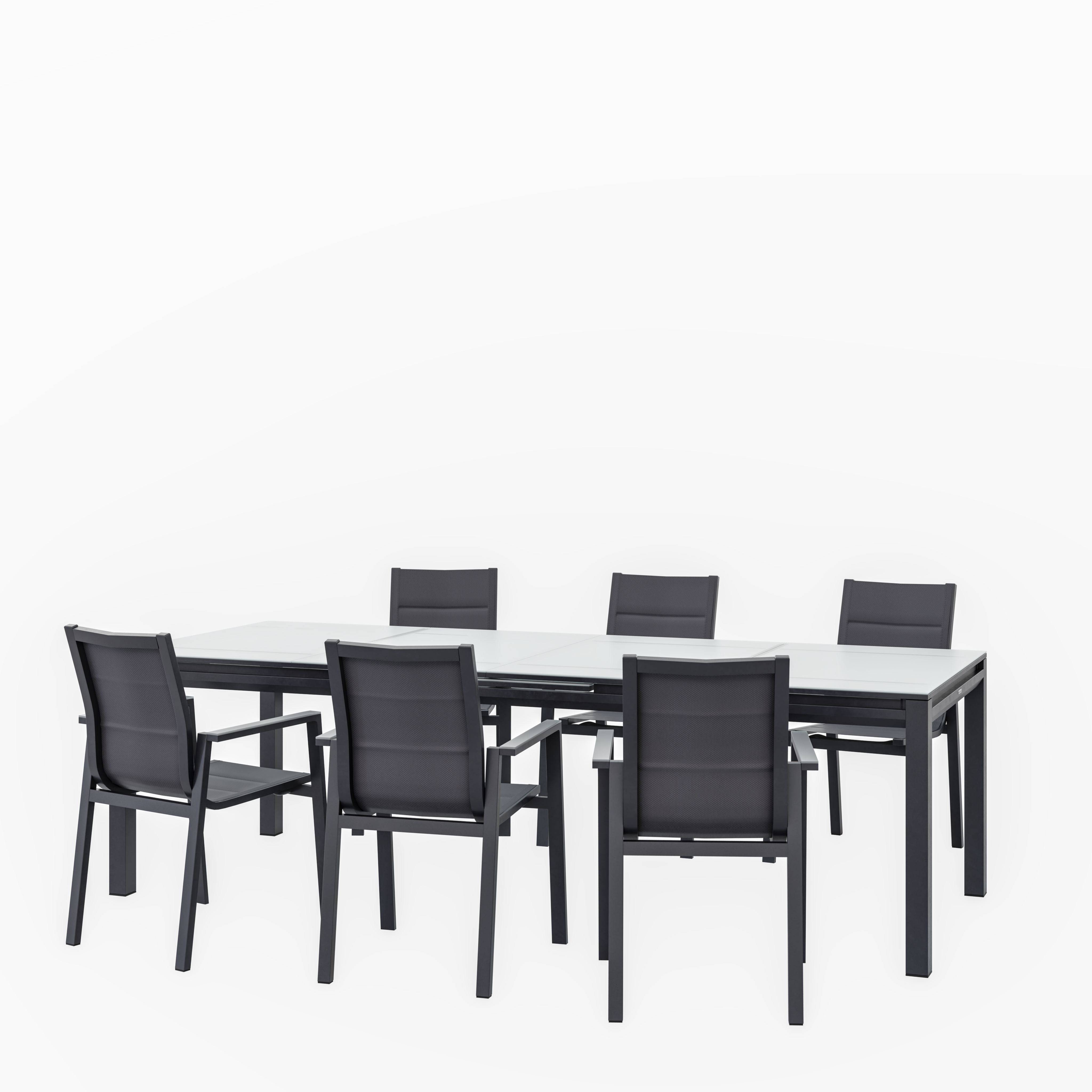 Mesa de alumínio NATERIAL ODYSSEA II EASY VIDRO 256/320X100CM ANTRACITE - 27