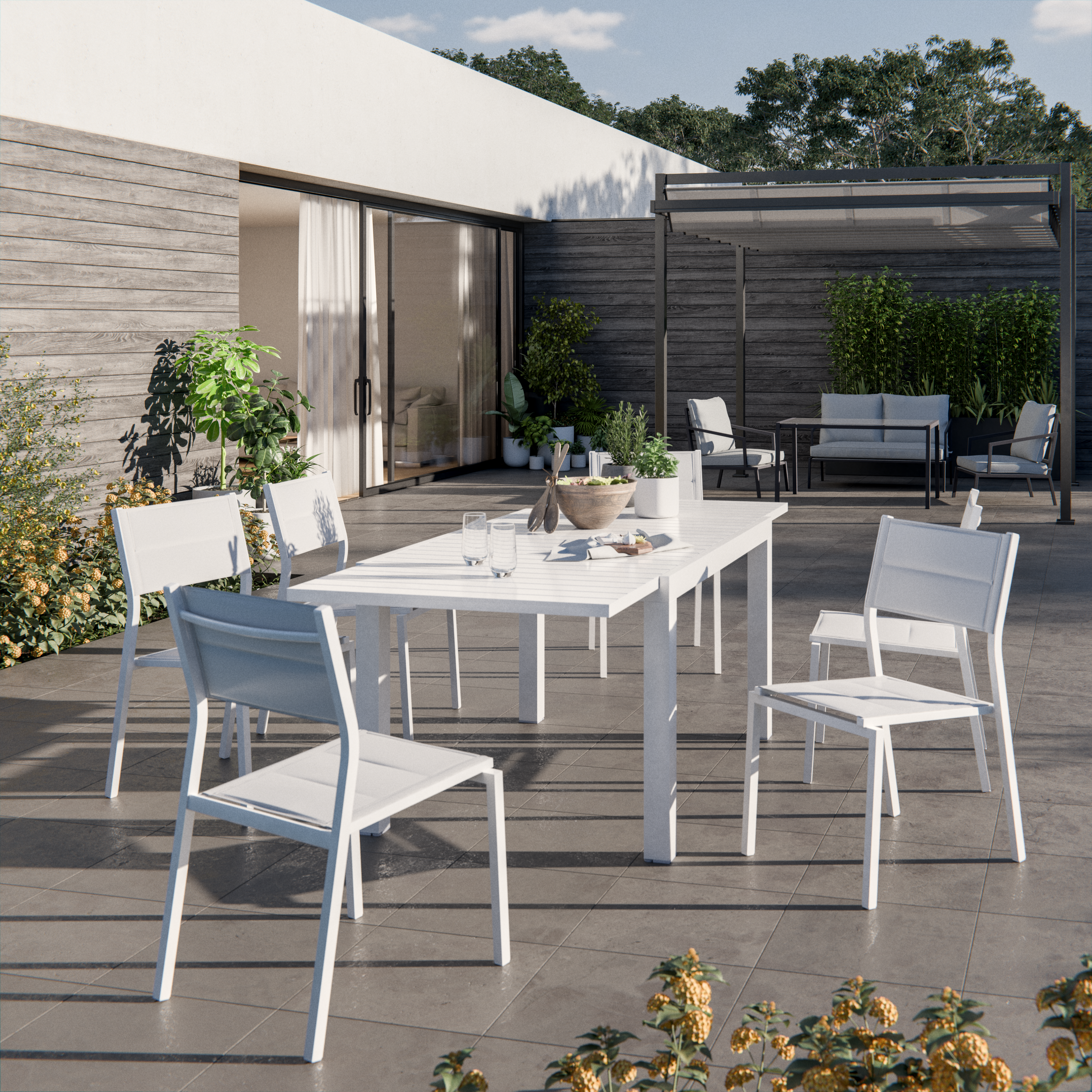 Silla de jardín sin cojín de aluminio Orion Beta Ii blanco - 18