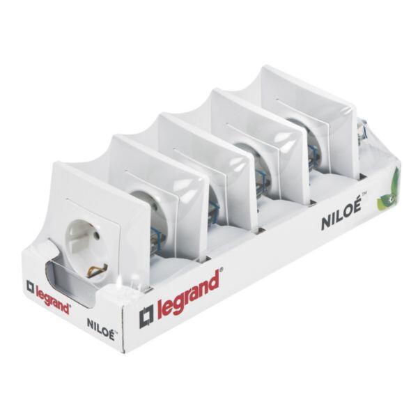 Pack de 5 enchufes legrand niloé monobloc blanco