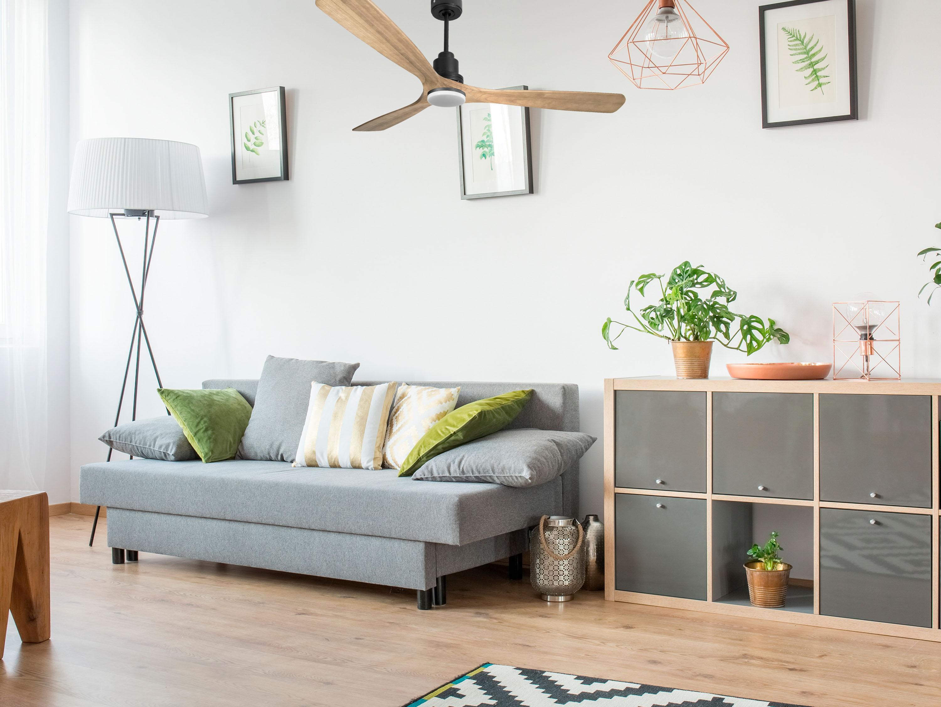 Ventilador de techo con luz motor dc zafiro d166 06 31 18 purline blanco 166 cm