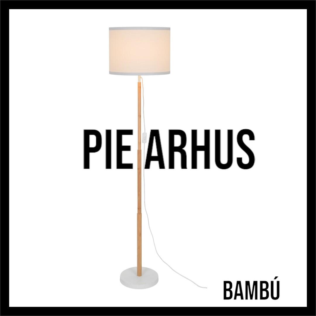 Lámpara de pie Arhus 153 cm bambú blanco - 7