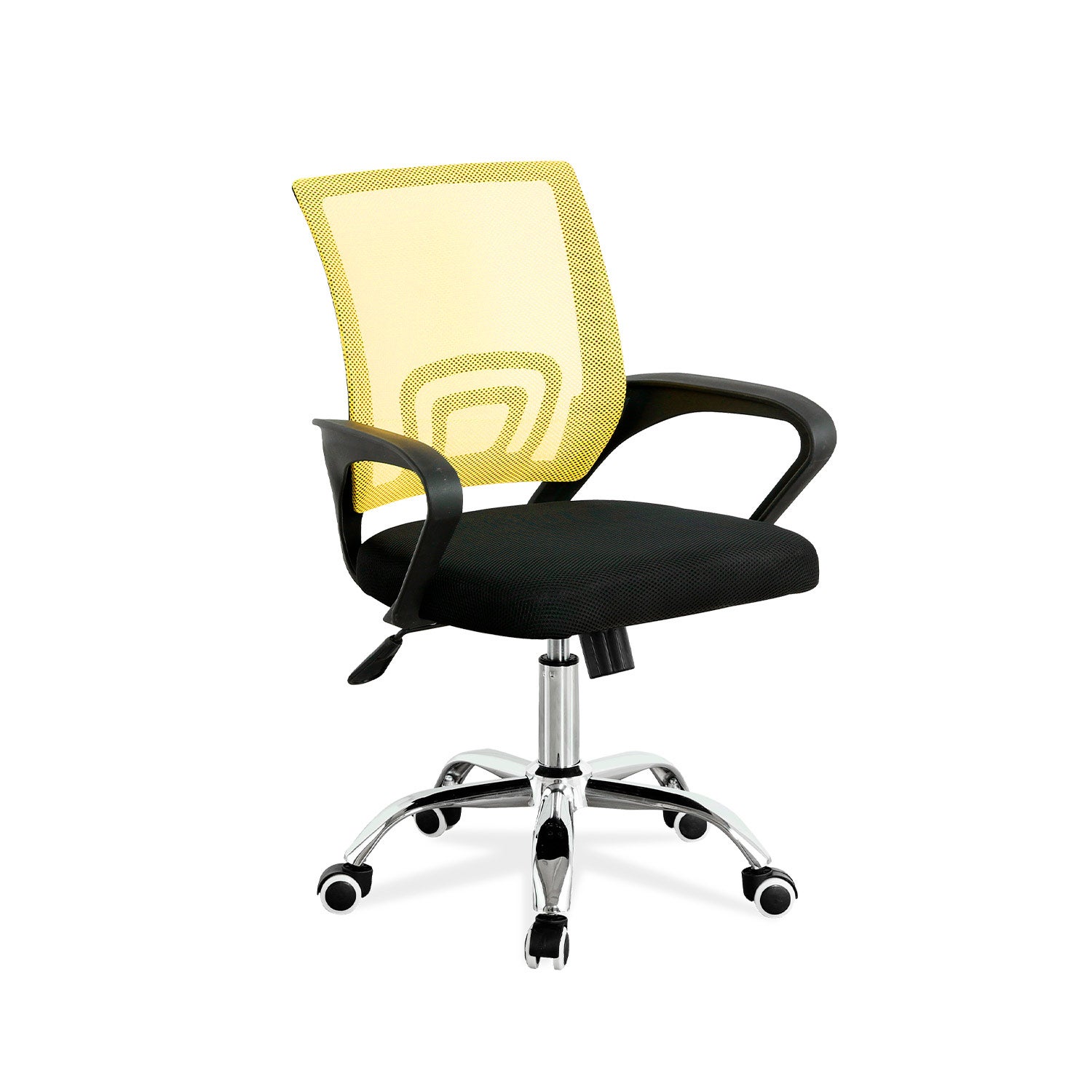 Silla de escritorio con respaldo martina de color negro / amarillo