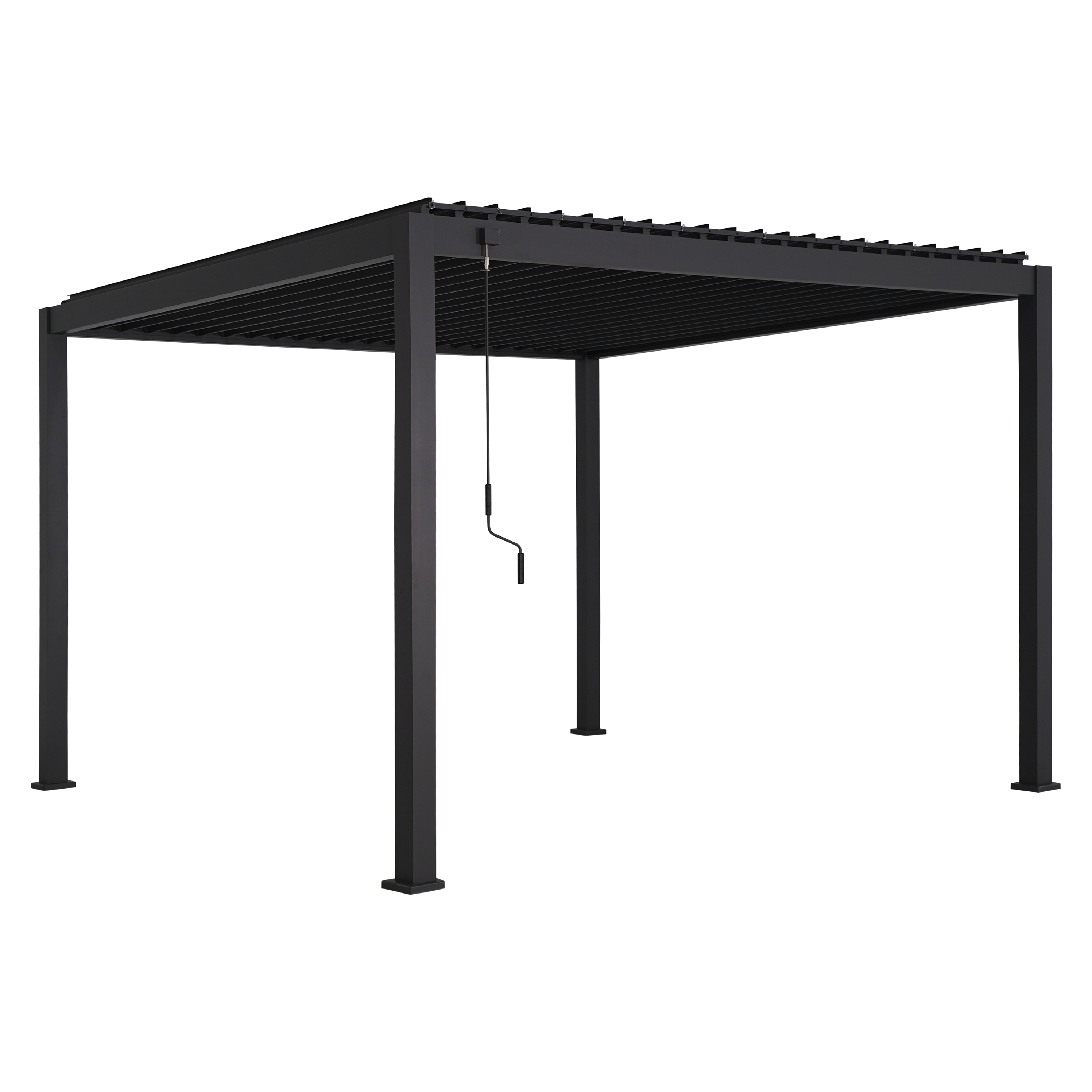 Pergola in alluminio grigio scuro 4 x 4 m - Modus NATERIAL - 3