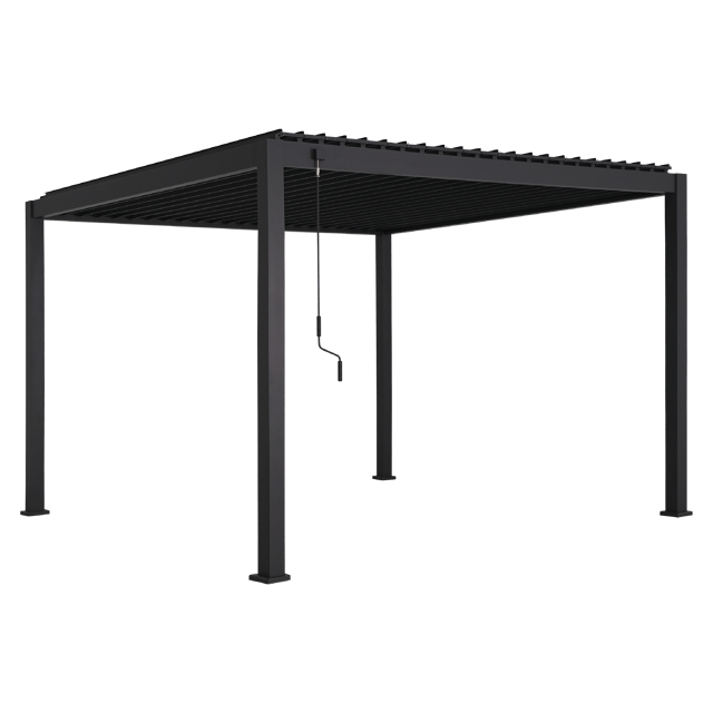 Pergola Modus in alluminio struttura grigio scuro L 360 x P 360 x H 250 cm