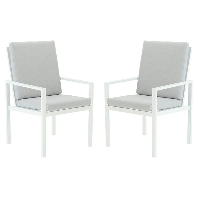 Fauteuil Athena en Tissu Blanc – Lot de 2