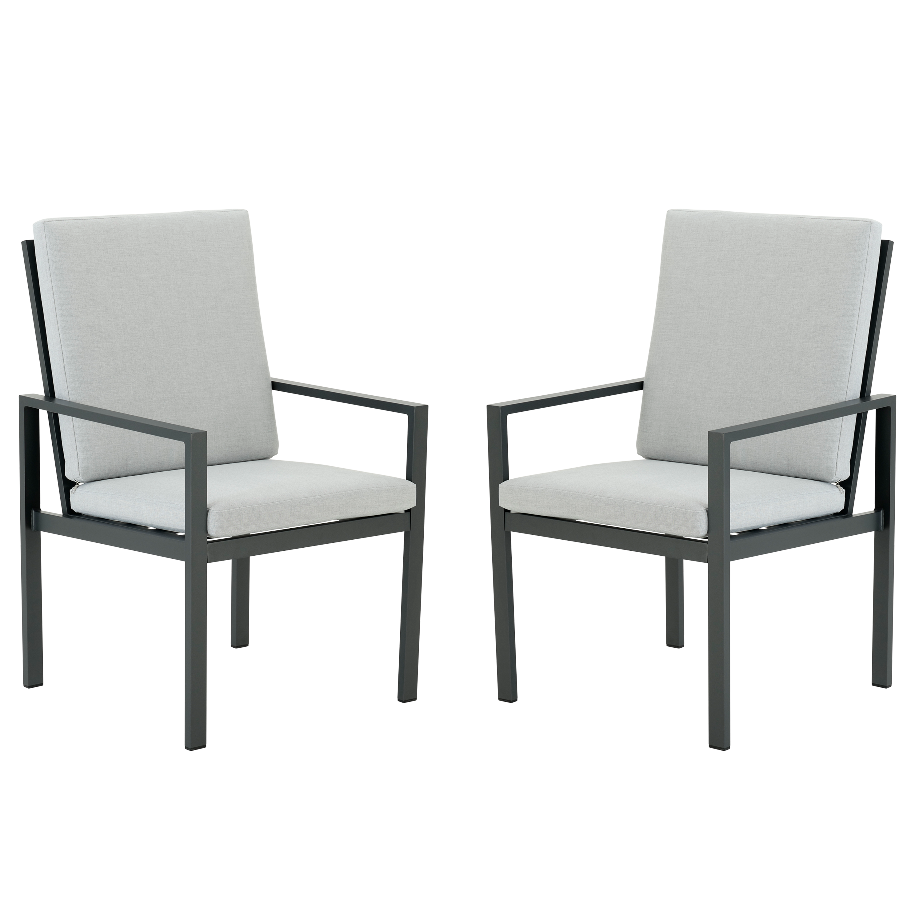 Poltrona da giardino con cuscino grigio e braccioli Athena