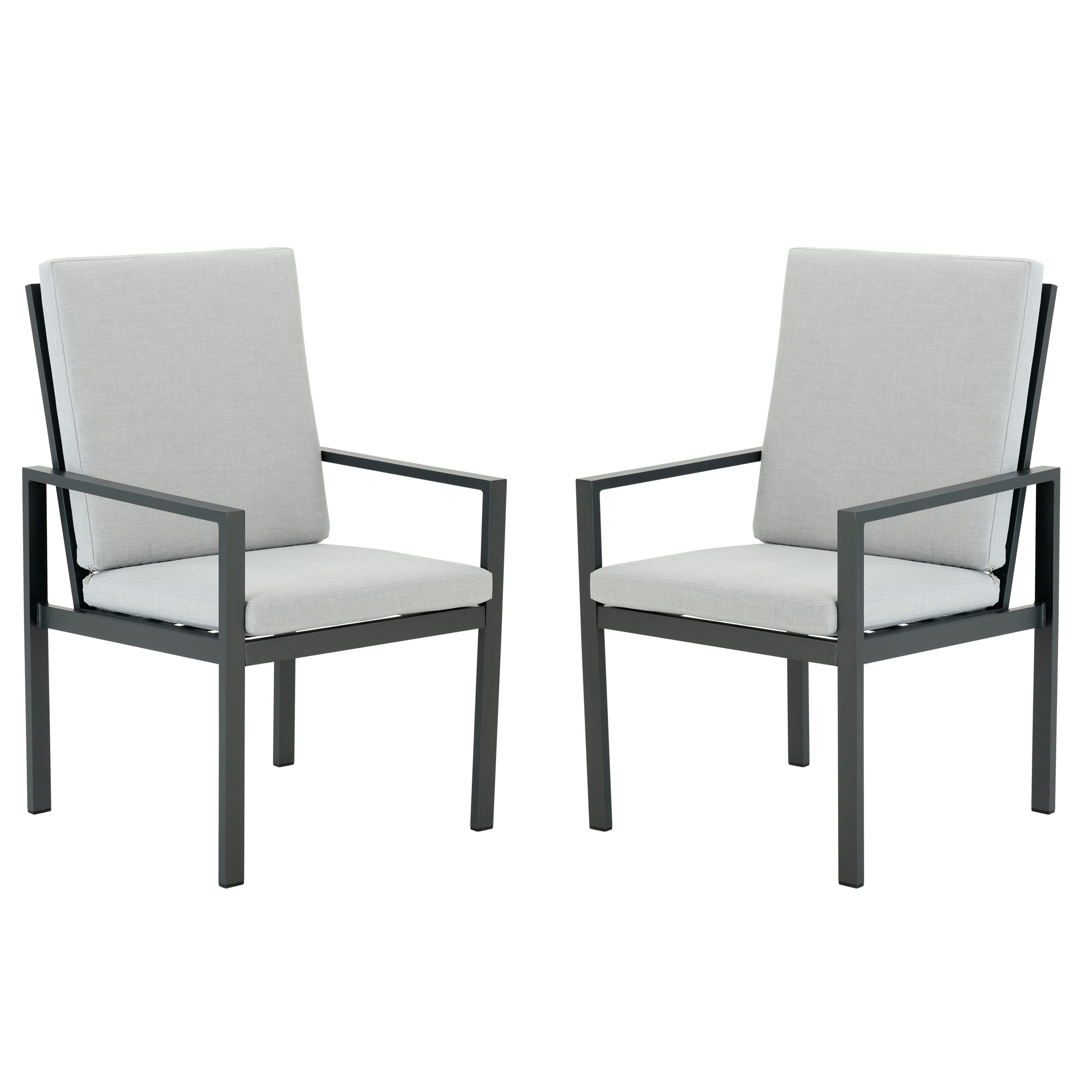 Poltrona da giardino con cuscino grigio e braccioli Athena