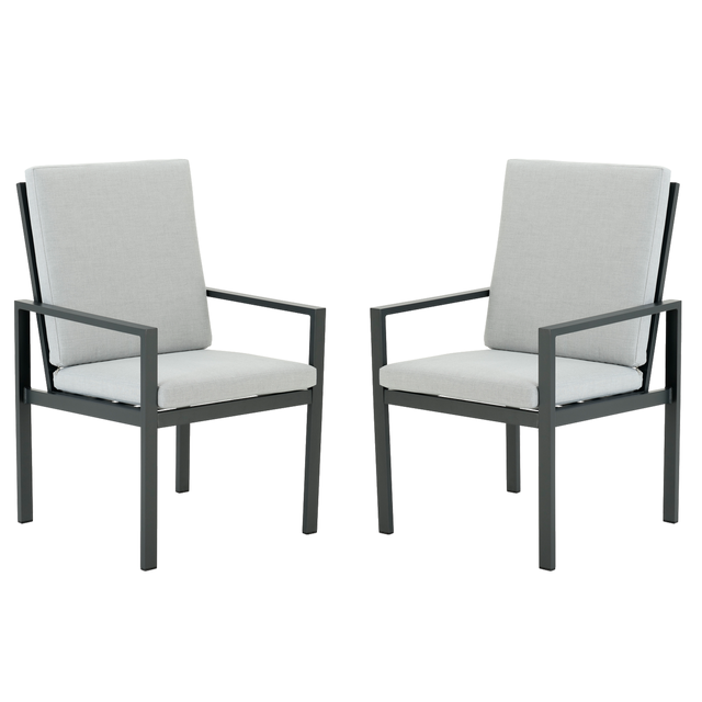 Set de 2 sillas de jardín NATERIAL Athena de aluminio gris