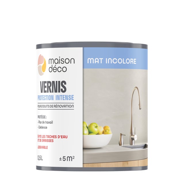 Vernis Masqu'carrelage et mur, MAISON DECO, incolore mat, 0.5L