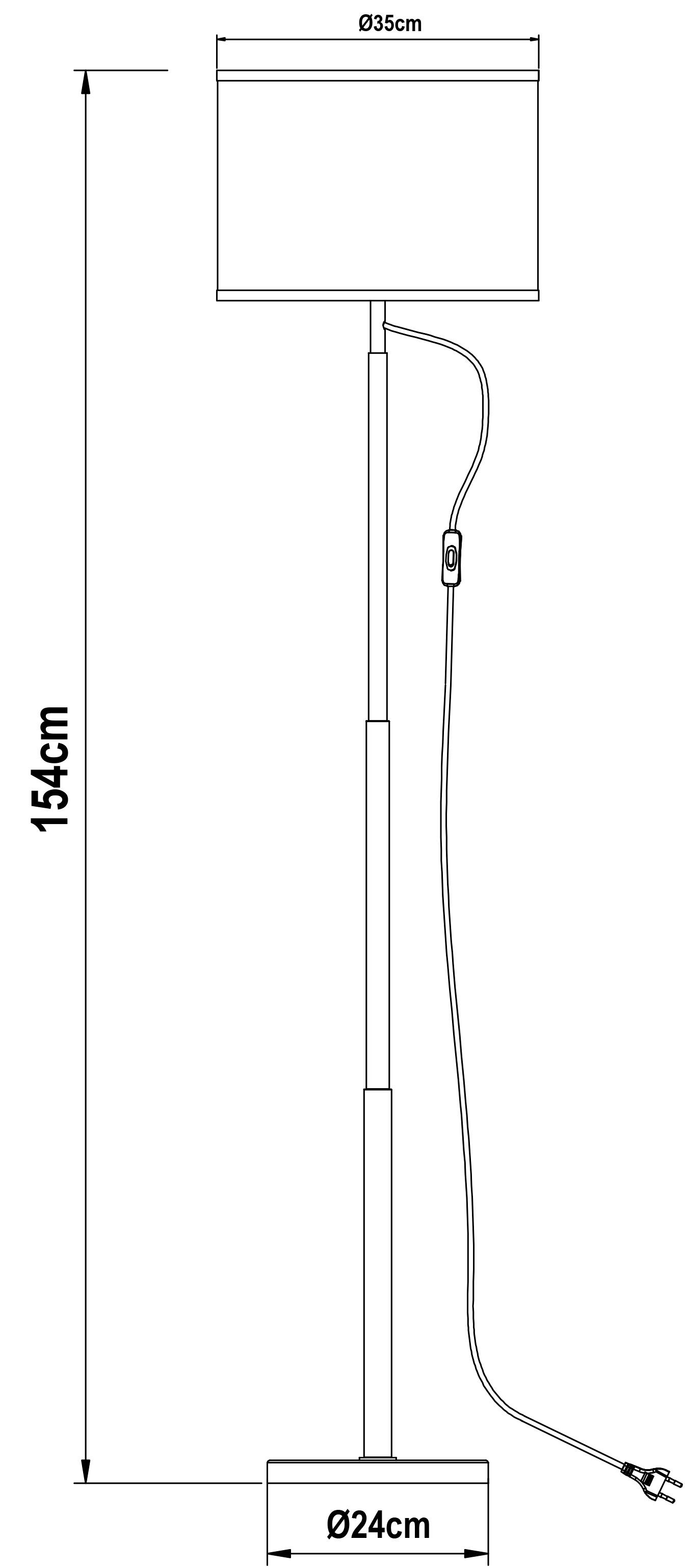 Lámpara de pie Arhus 153 cm bambú blanco - 2