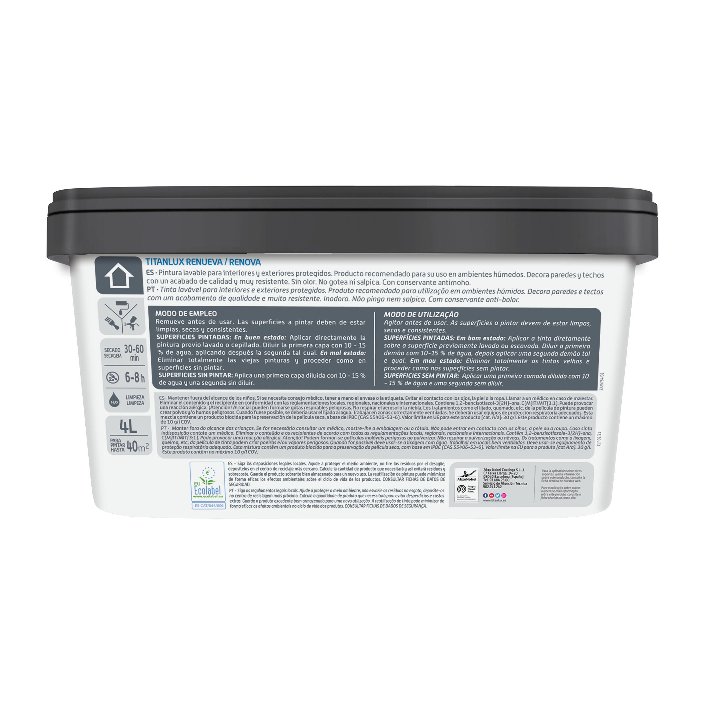 Pintura de interior Renueva TITANLUX color blanco lino mate 4L para paredes y techos - 8