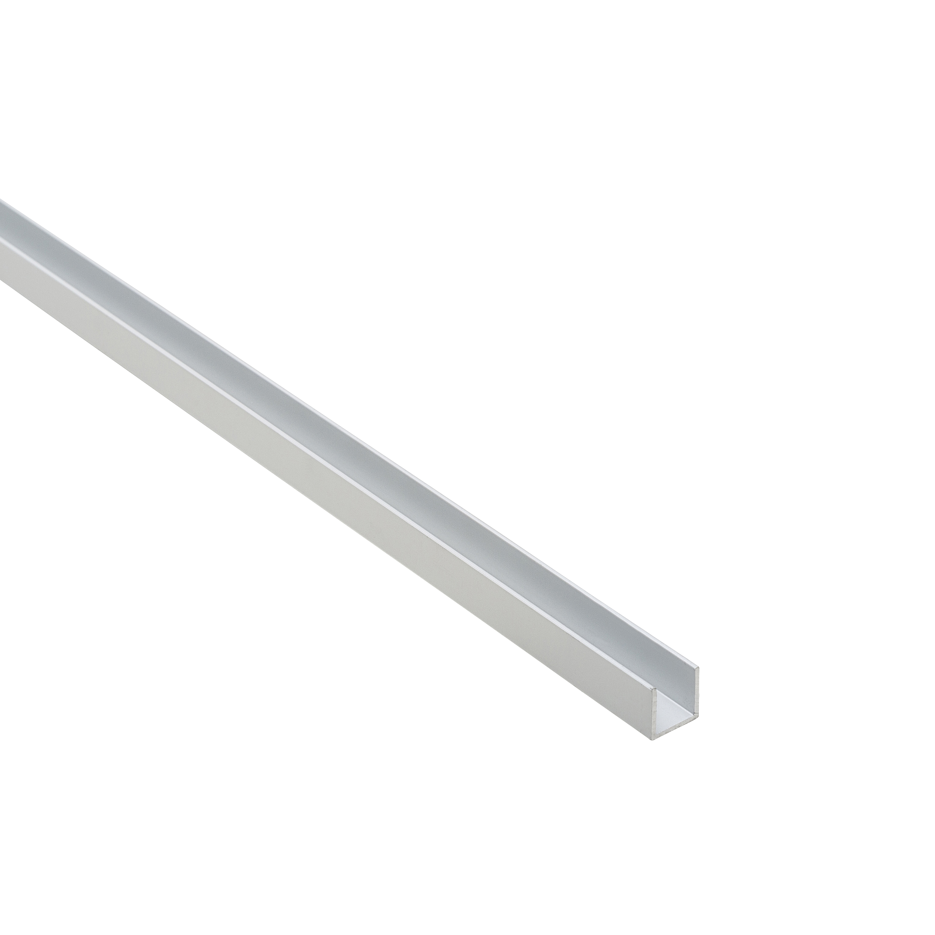 Perfil forma de en u de aluminio plata, alt. 10 x an.10 x l.1000 mm