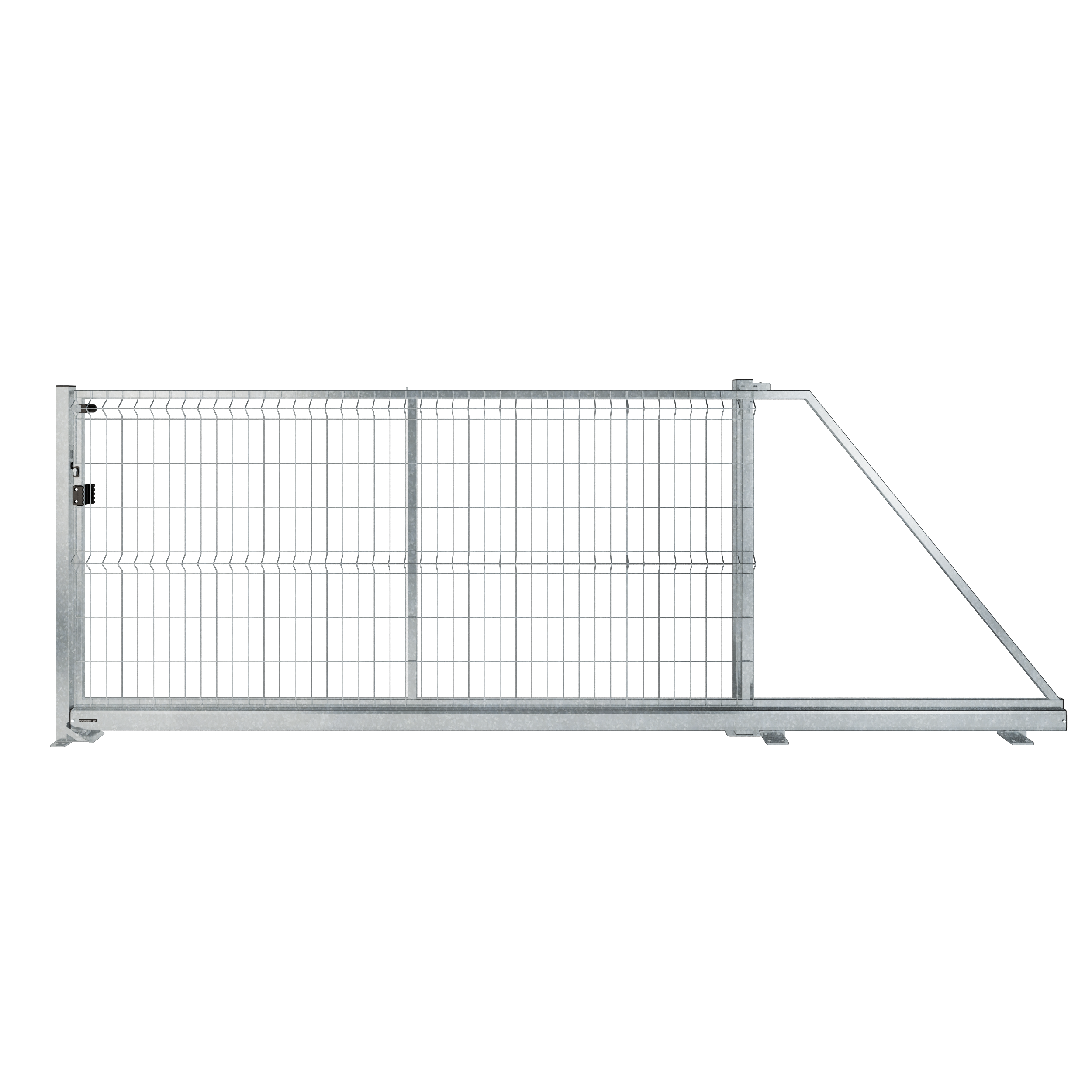 Brama przesuwna Modus 3x1.5 m prawa srebrna Naterial
