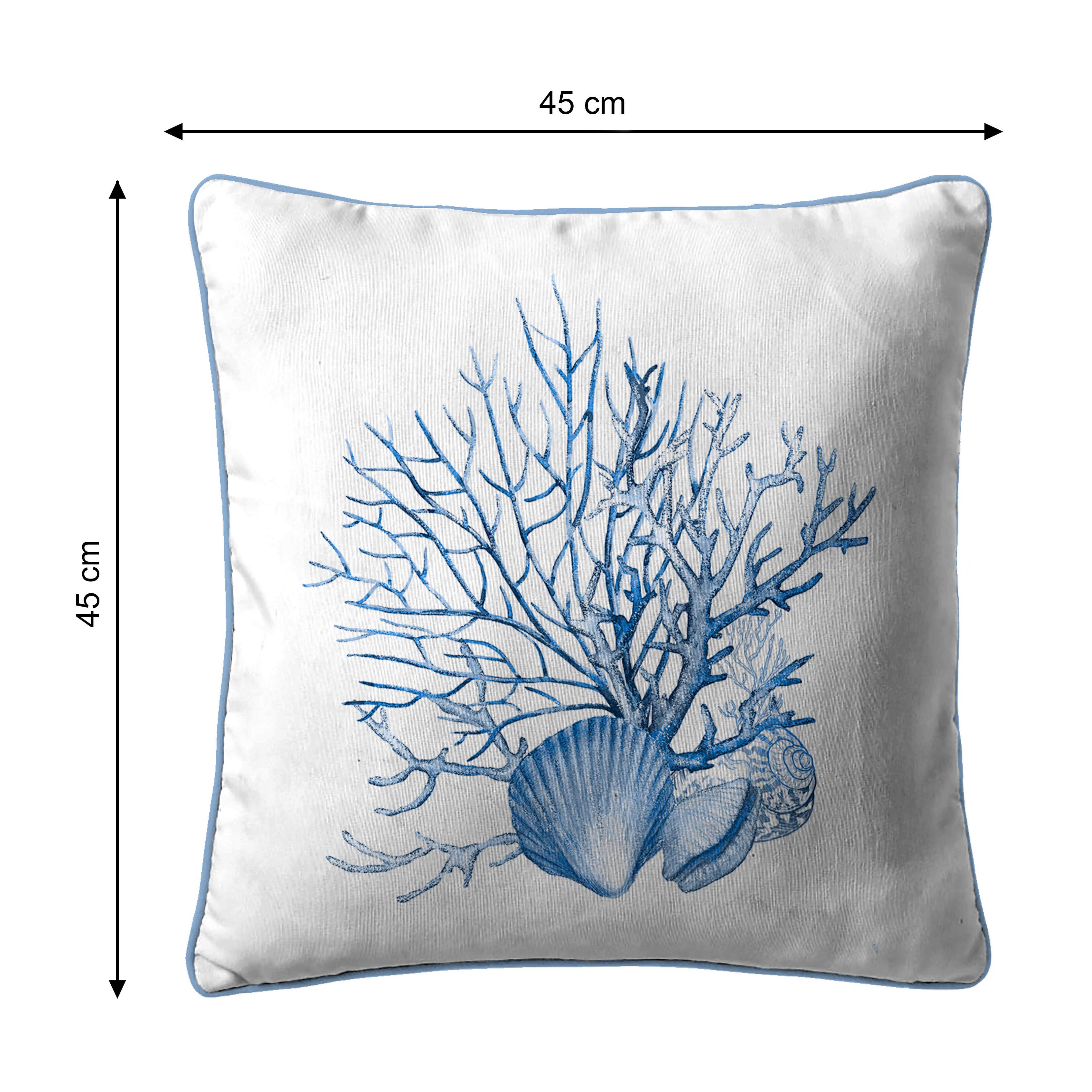 Almofada decorativa Perkin 45x45cm branco e azul - 5