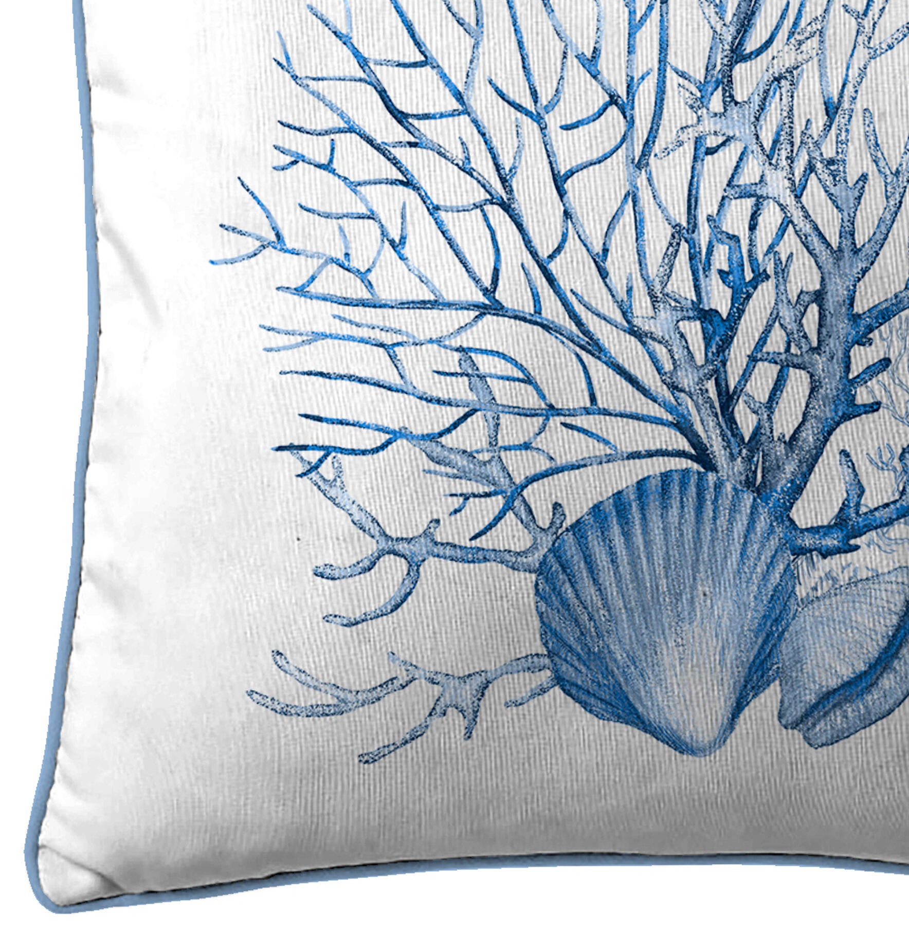 Almofada decorativa Perkin 45x45cm branco e azul - 4