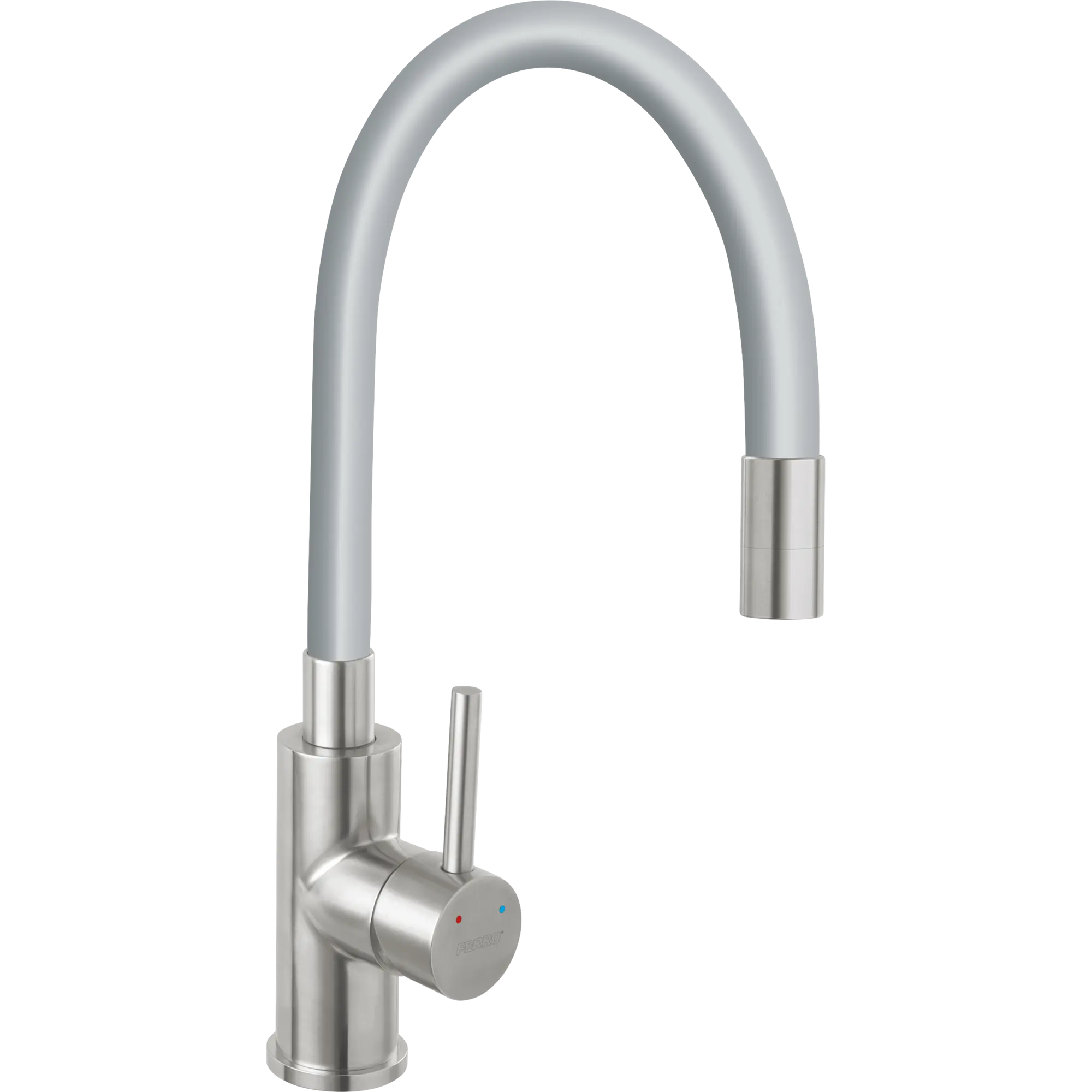 Bateria kuchenna z elastyczną wylewką Fitness Szara Stal Szczotkowana Ferro