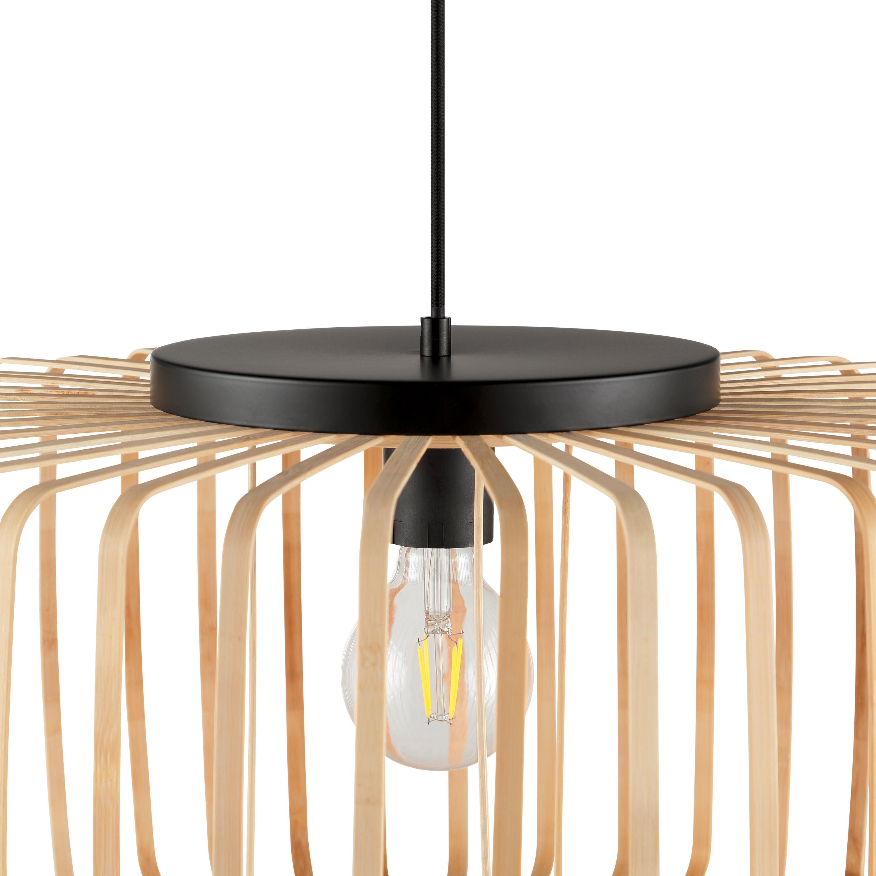 Lampadario Natura Pecan beige paralume beige E27 Ø55cm INSPIRE - 9
