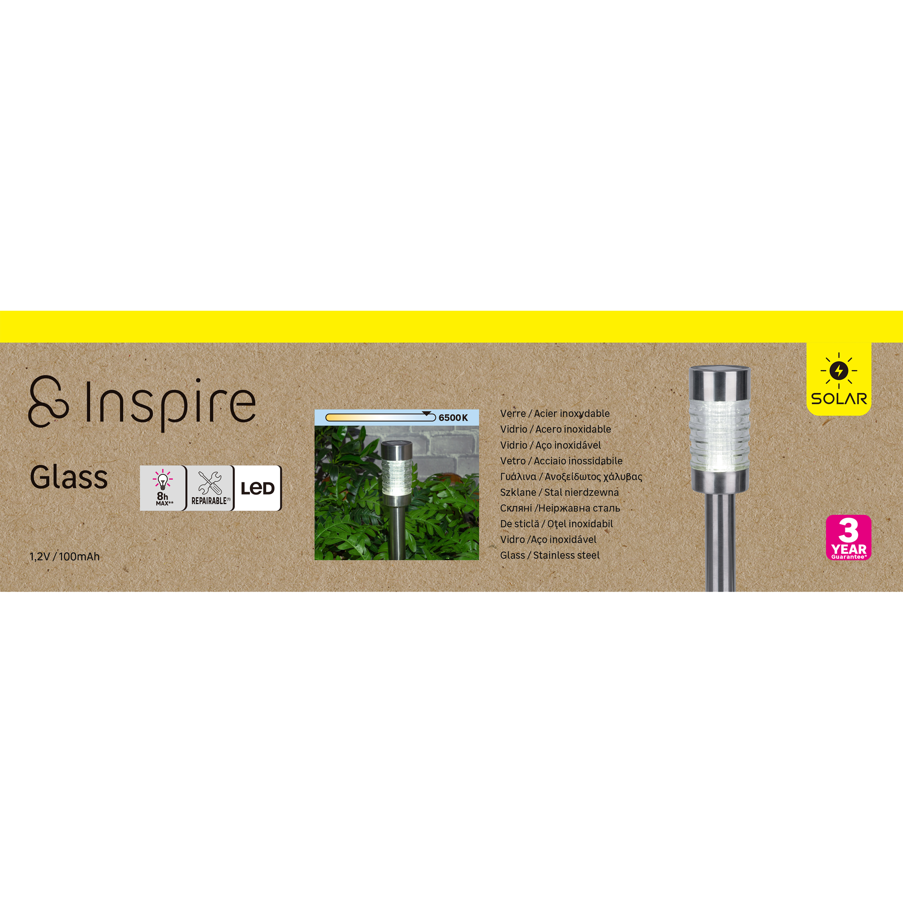 Lampa solarna wbijana Glass srebrna IP44 LED Inspire - 6