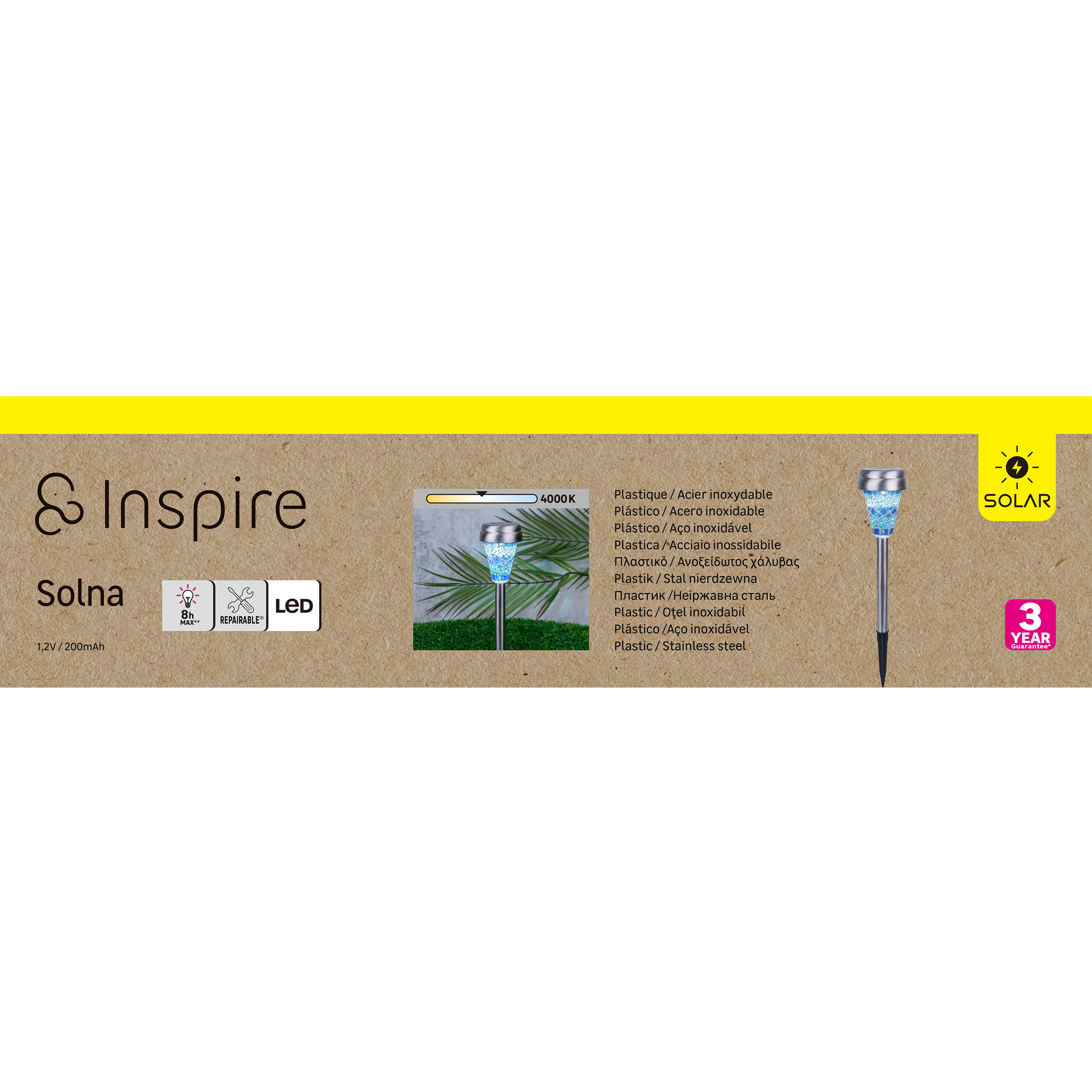 Lampa solna wbijana srebrna 36 cm IP33 LED Inspire - 10