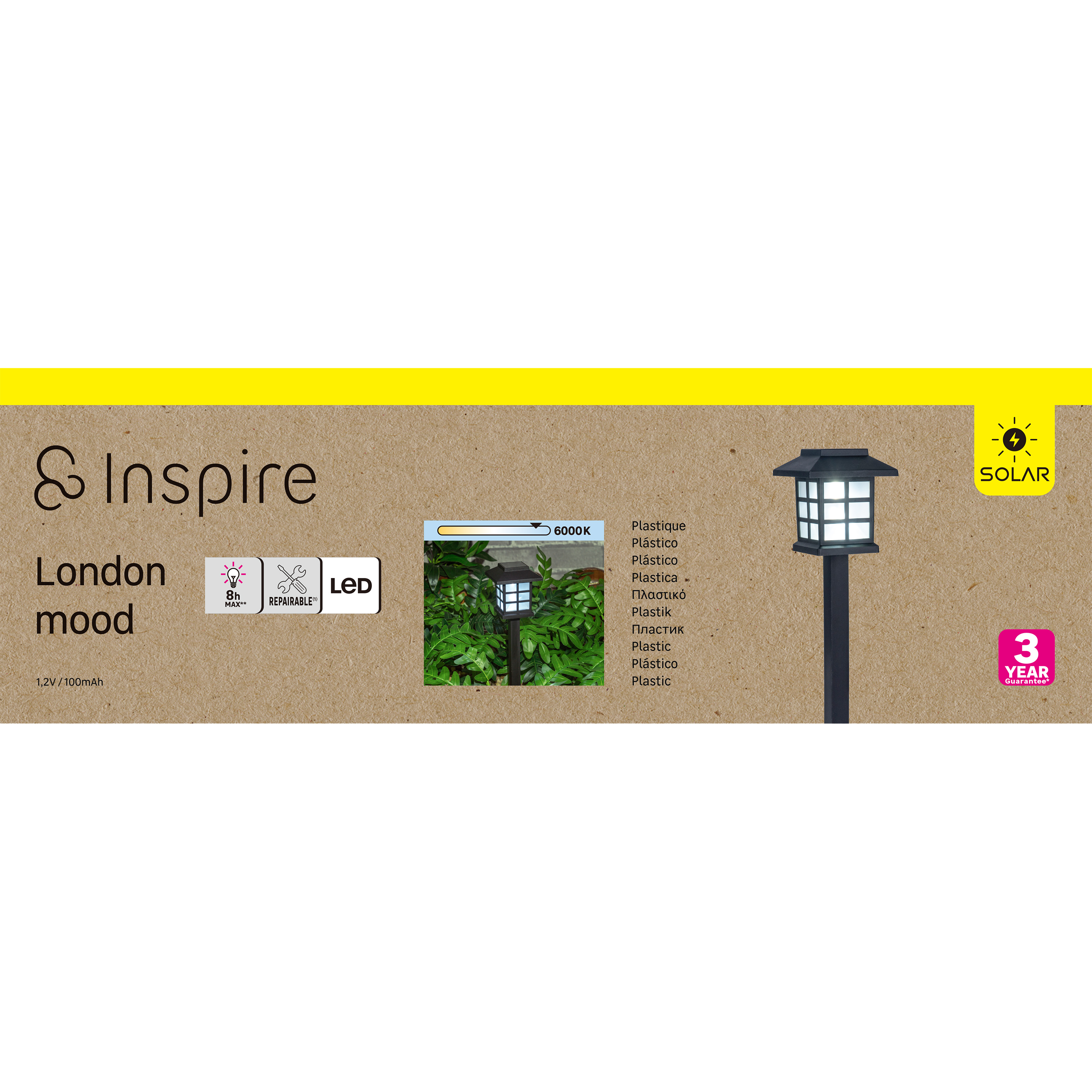 Lampa solarna wbijana London czarna LED Inspire - 8
