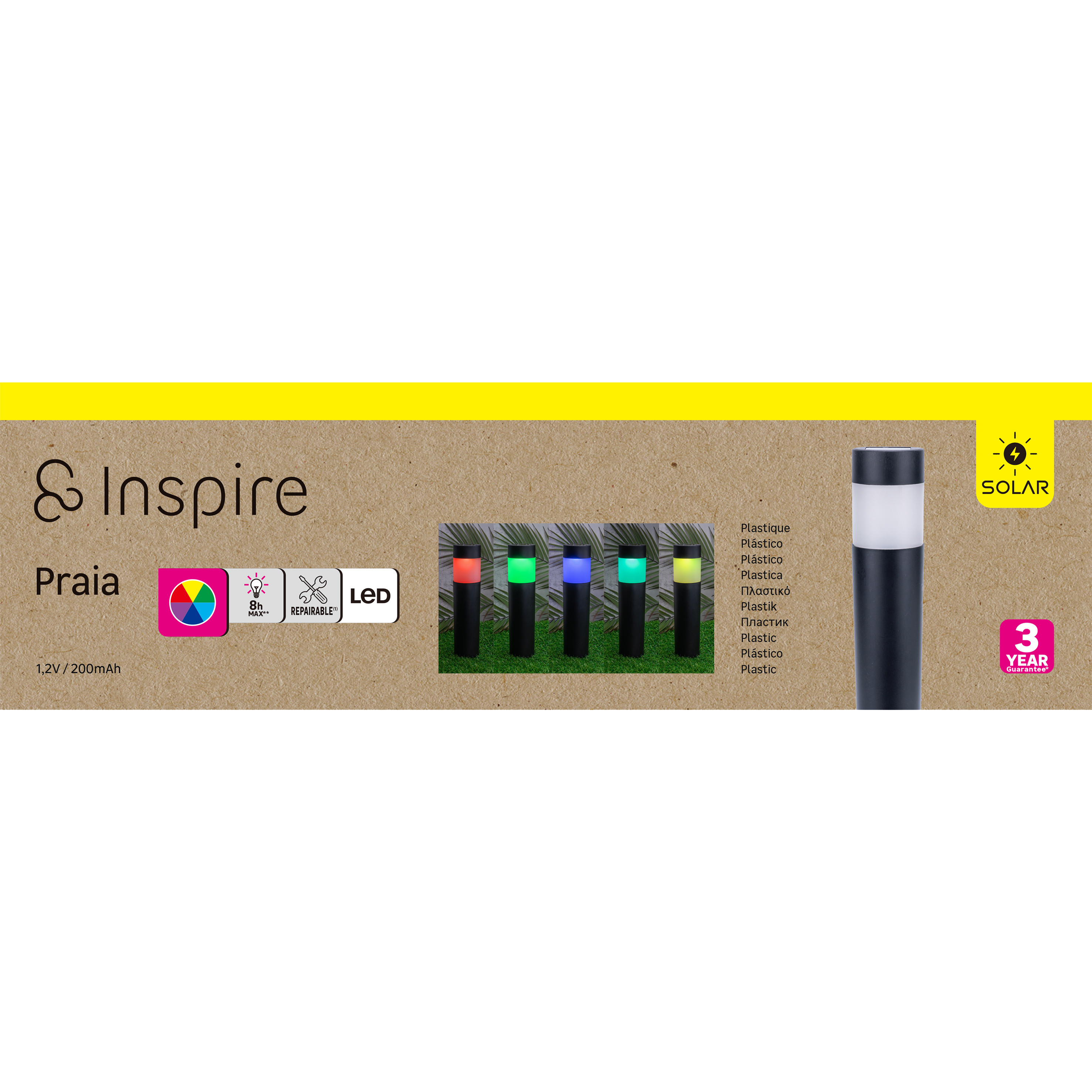 Lampa solarna wbijana Praia RGB 39 cm IP44 LED Inspire - 19