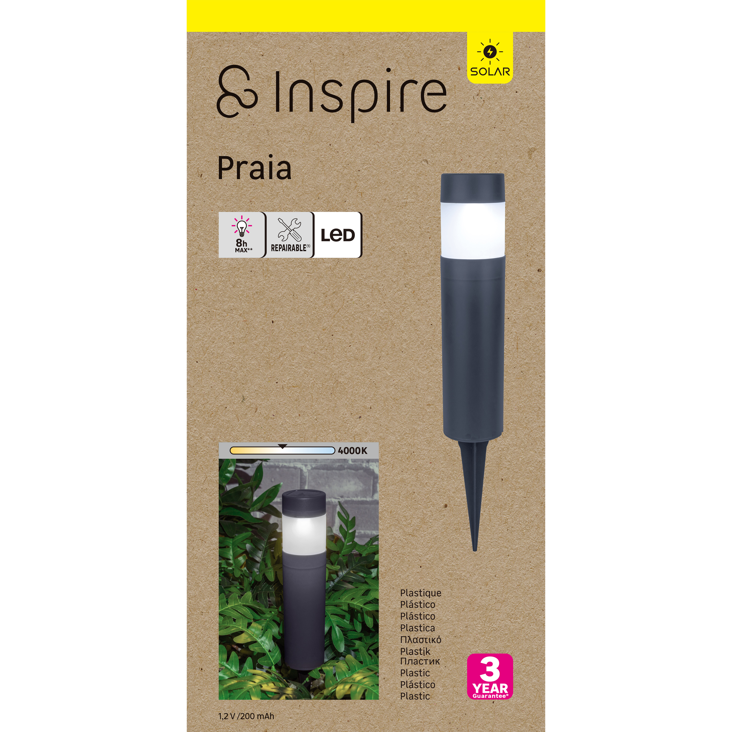 Lampa solarna wbijana Praia 2 szt. 39 cm IP44 LED Inspire - 10