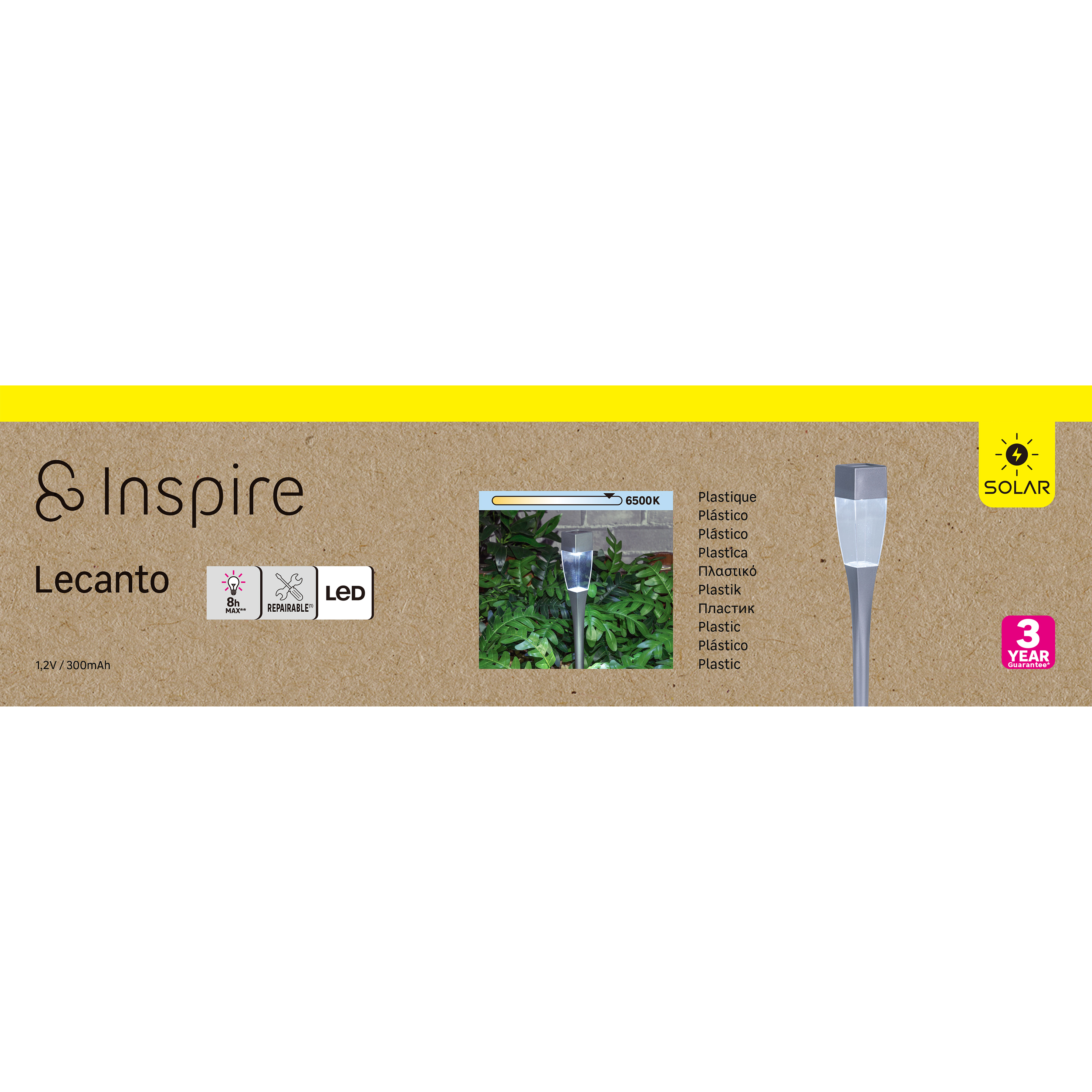 Baliza jardín solar exterior LED gris INSPIRE Lecanto IP44 sensor crepuscular - 3