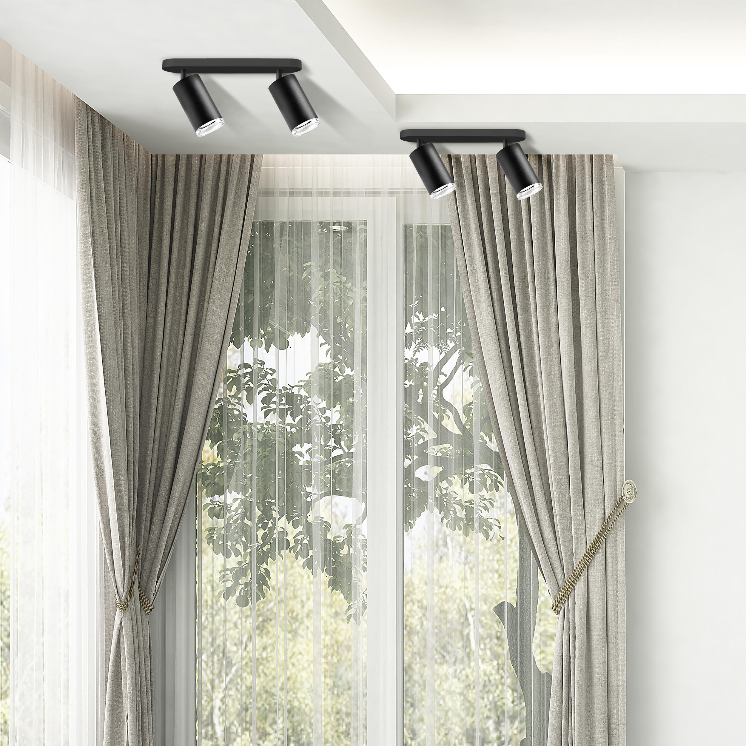 Listwa reflektorowa Turyn czarna 2 x GU10 IP44 Goldlux - 4