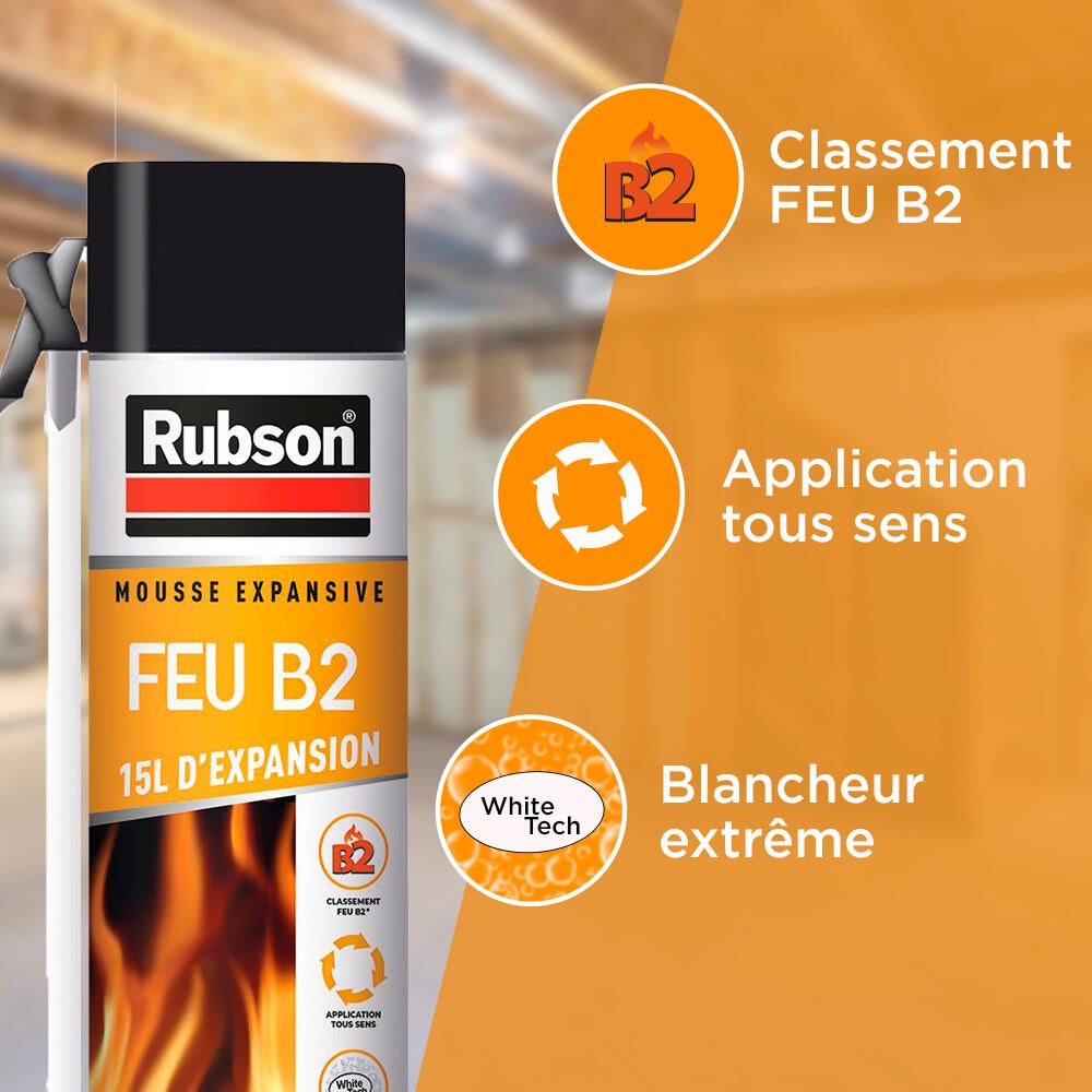 Mousse expansive Résiste au feu b2 RUBSON blanc 500ml - 2