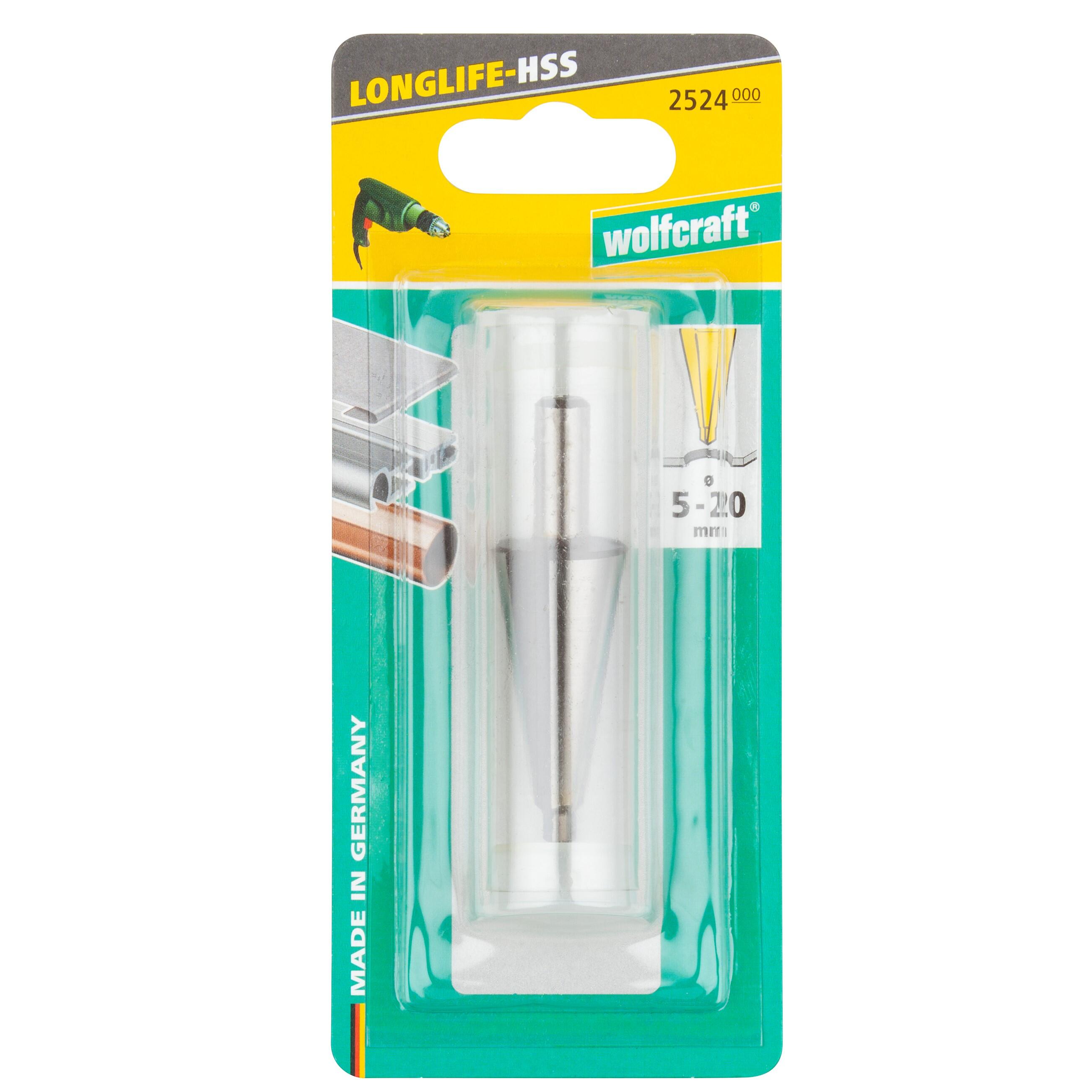 Foret conique HSS pour métal et plastique WOLFCRAFT, Diam 5 à 20 mm - 2