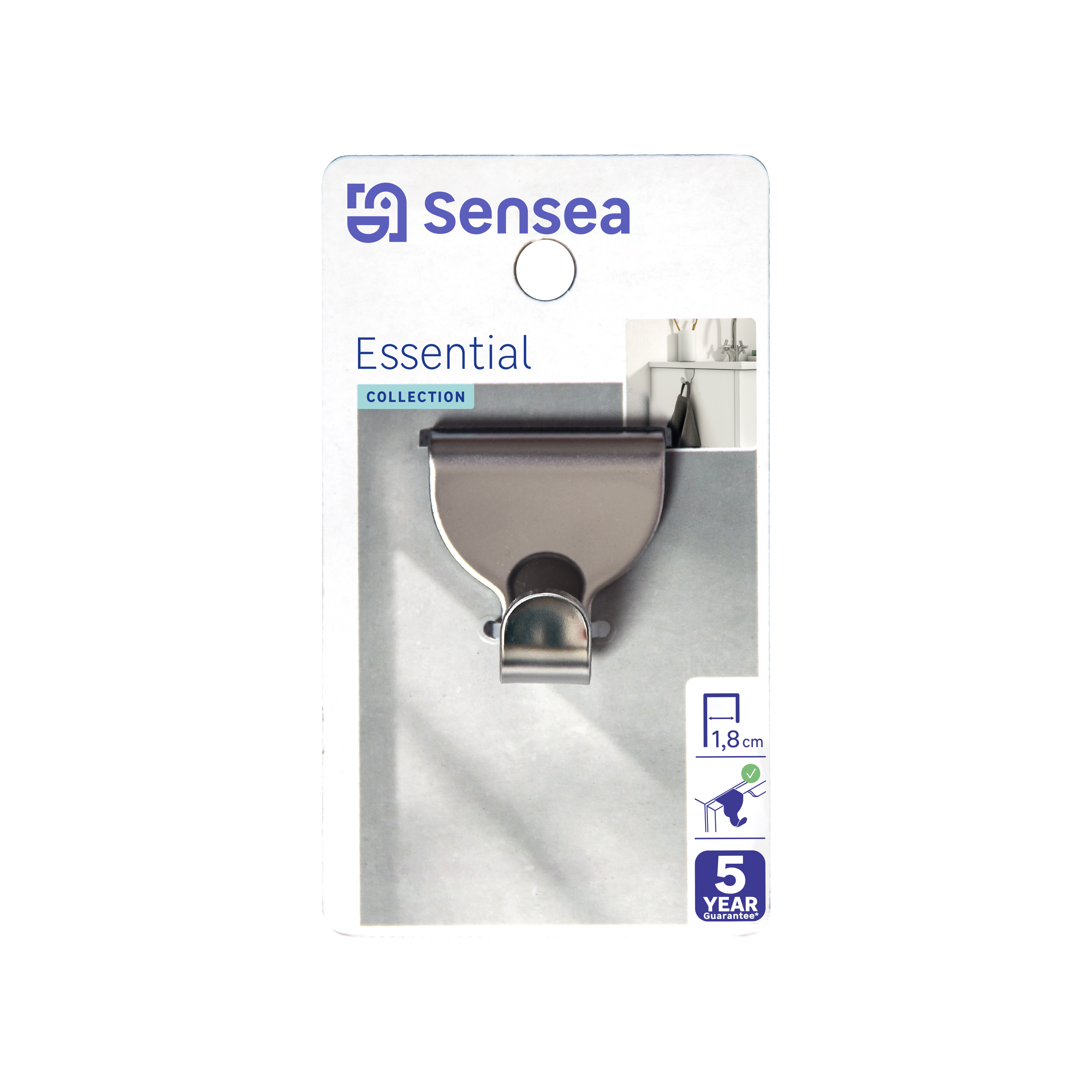 Crochet pour pour barre de crédence, gris / argent chromé SENSEA - 7