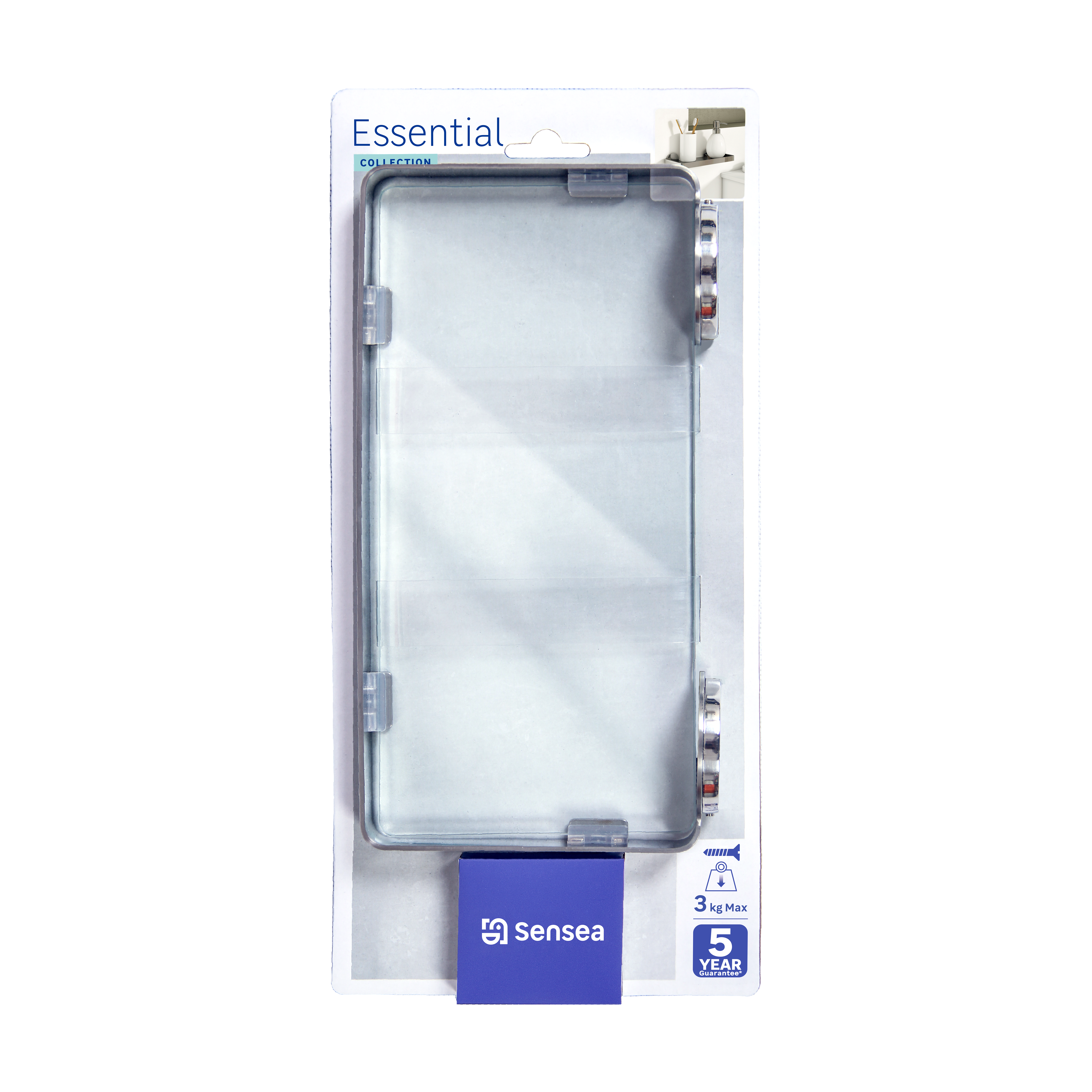 Etagère de salle de bains à visser / à percer acier inoxydable essential SENSEA - 7