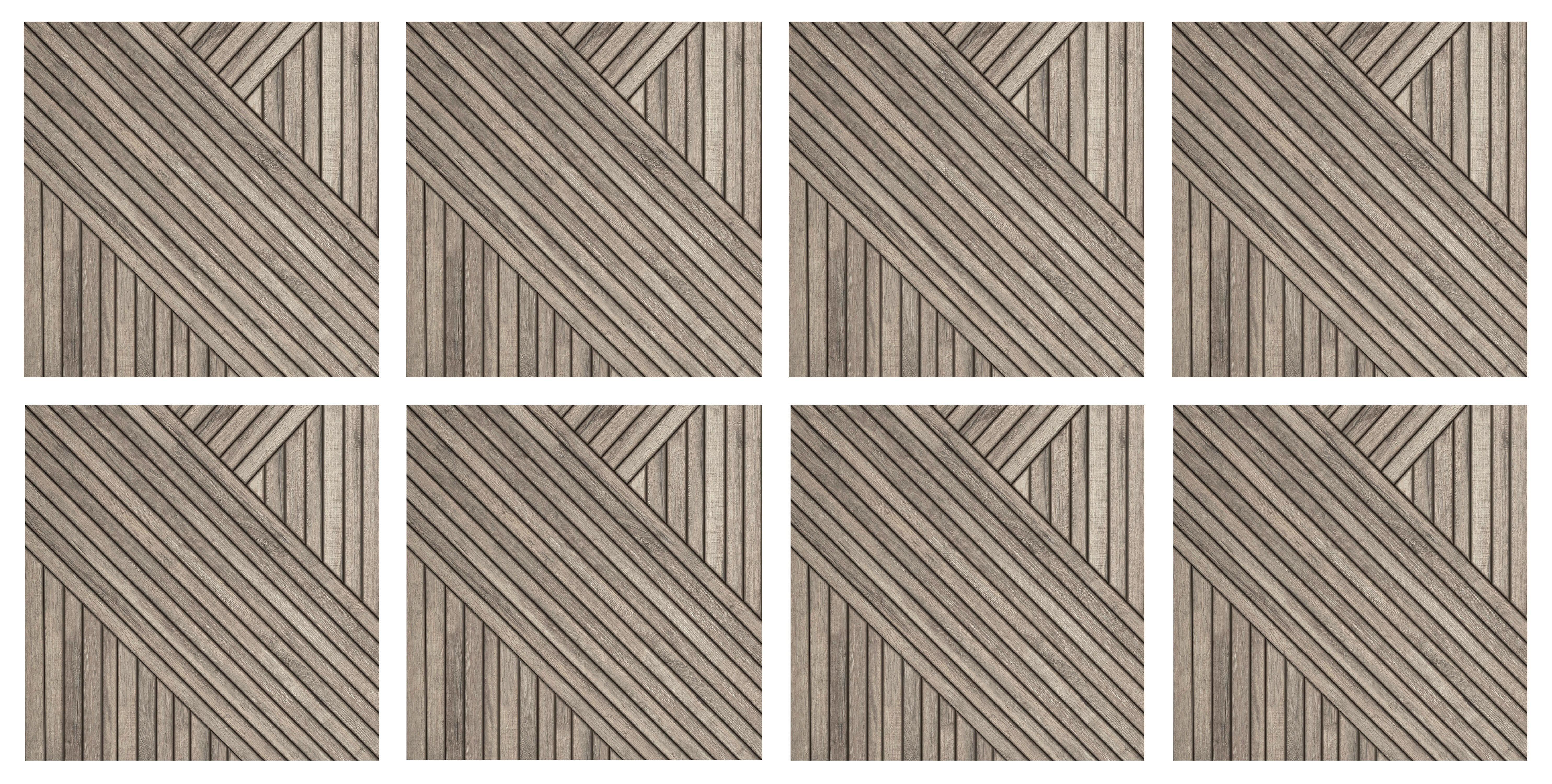 Lot de 8 stickers décoratifs Marquetterie, marron, 20 cm x 20 cm ...