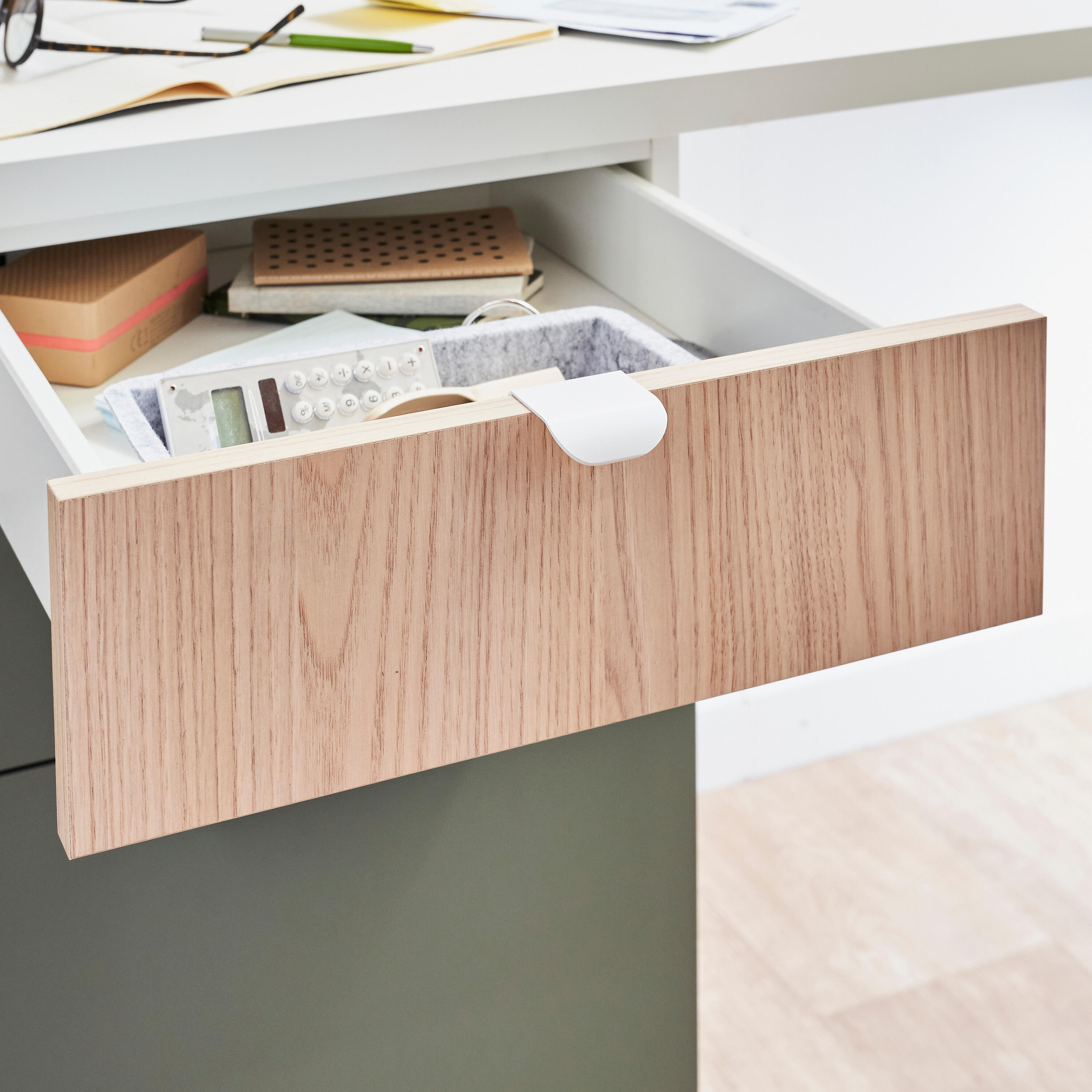 Façade ext SPACEO Evo'M Riga effet chêne H12.5xL39.7cm pour tiroir H8xL40cm - 2