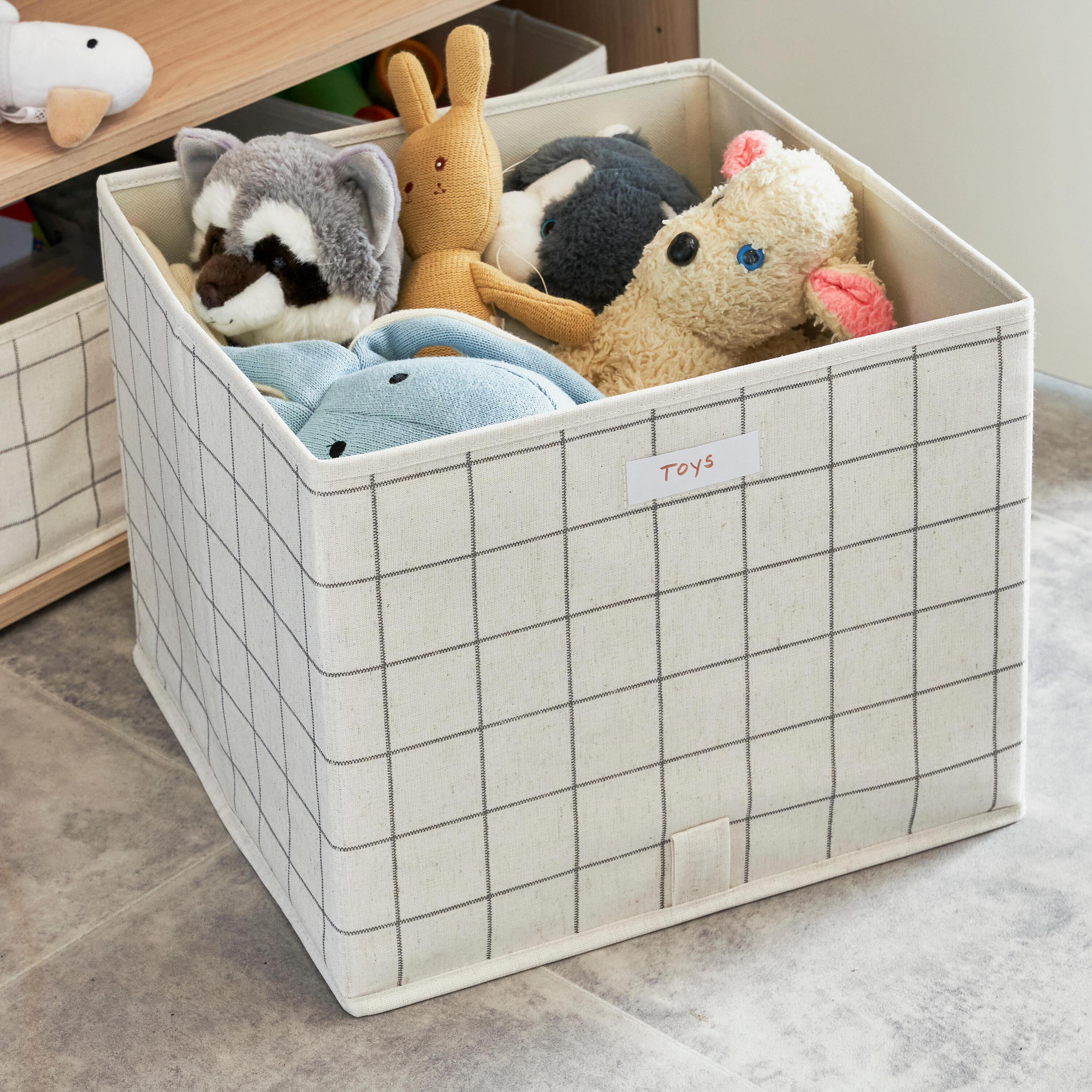 Caixa aberta azul tartan 36x35x29 cm Spaceo Evo'M - 11