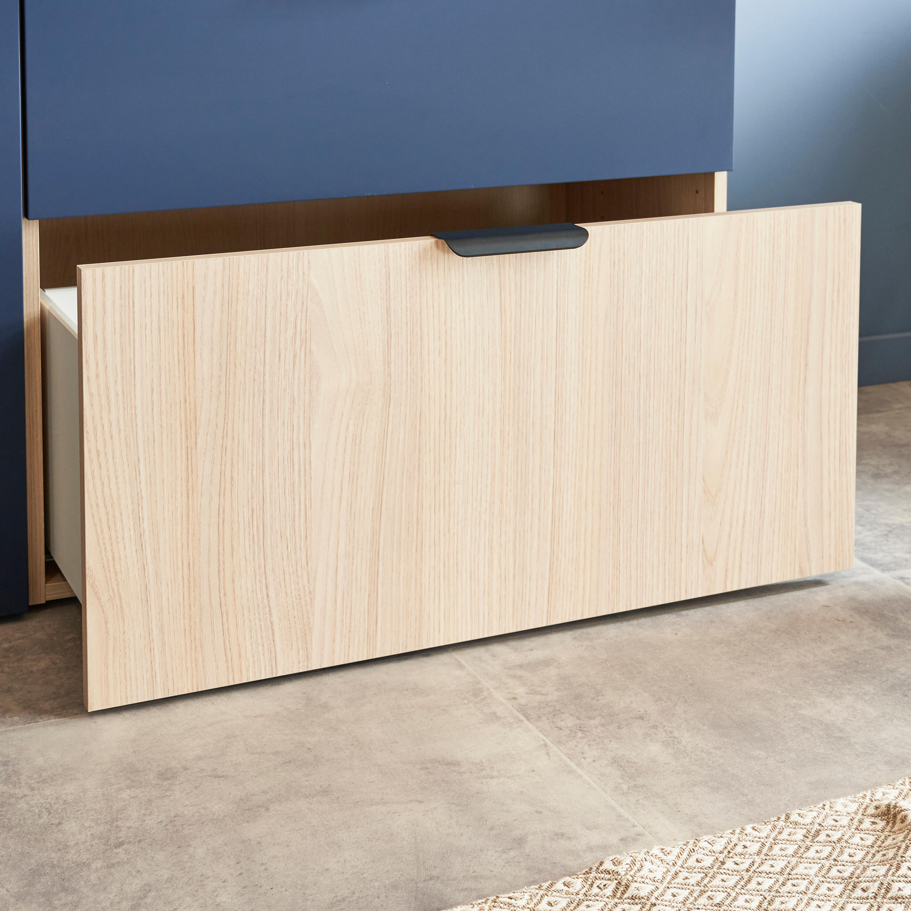 Façade ext SPACEO Evo'M Riga effet chêne H38.1xL79.7cm pour tiroir H25xL80cm - 2