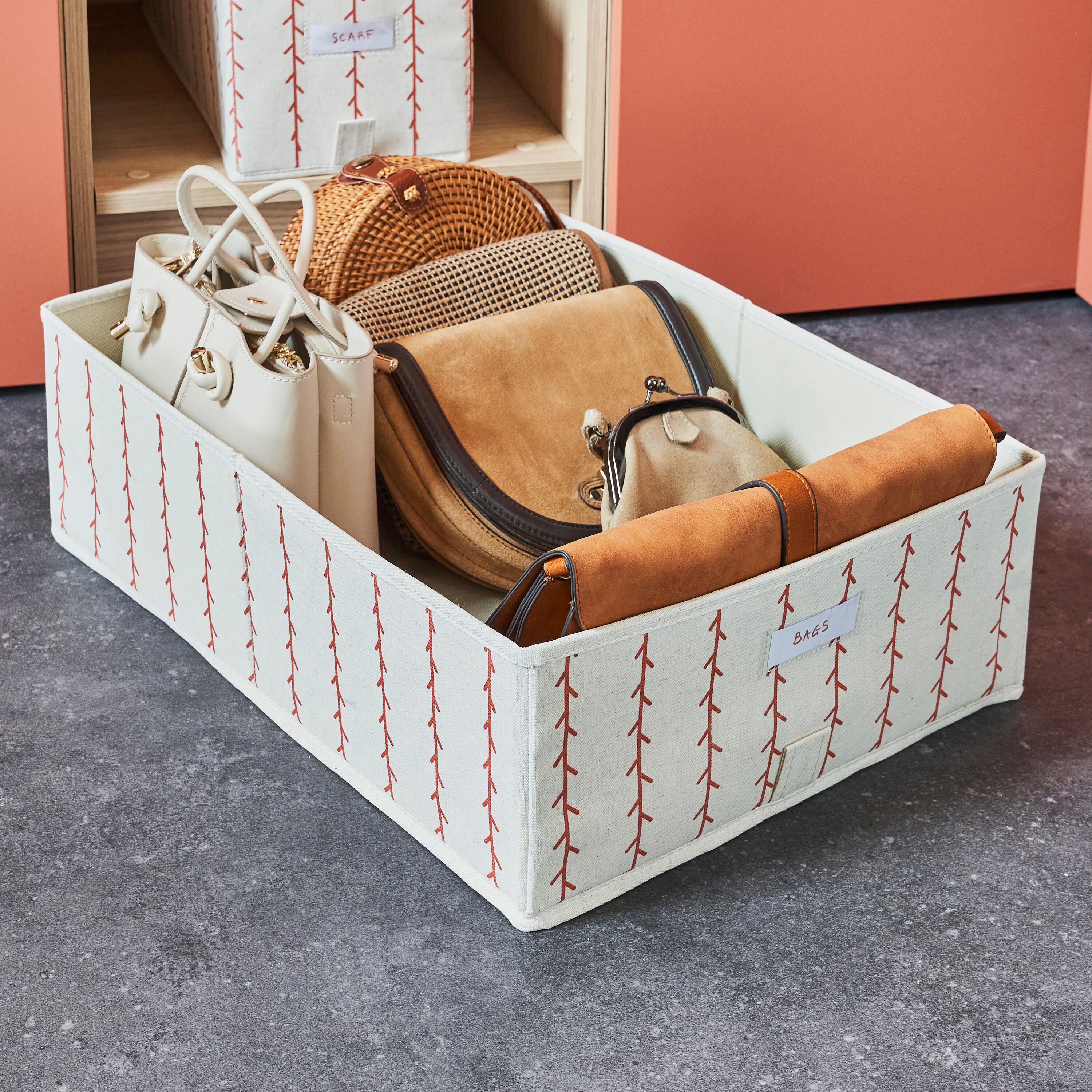 Boîte SPACEO Evo'M XL Feuilles terracotta H.16 x l.36 x P.50 cm - 2