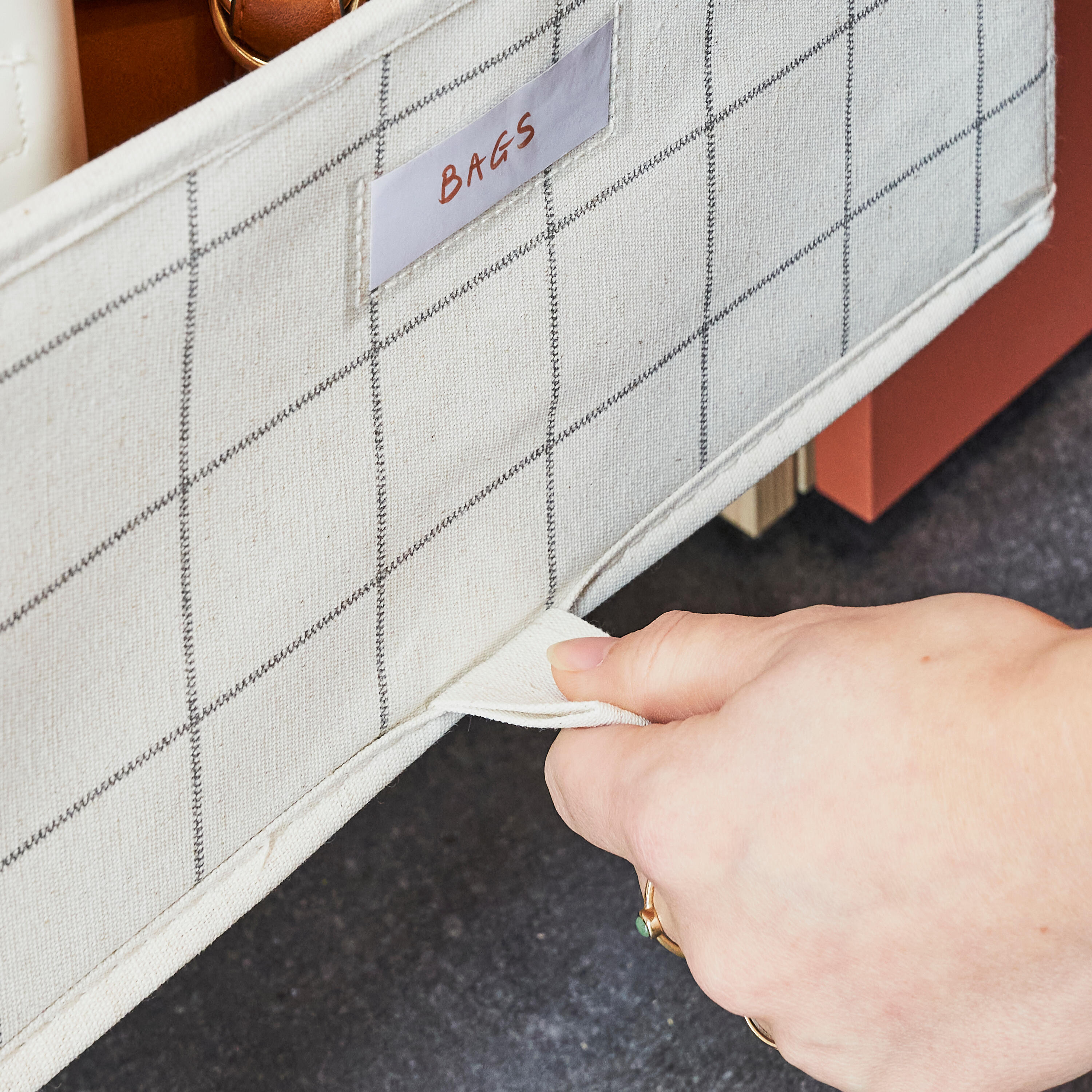 Panier SPACEO Evo'M XL Quadrillé bleu H.16 x l.36 x P.50 cm - 5