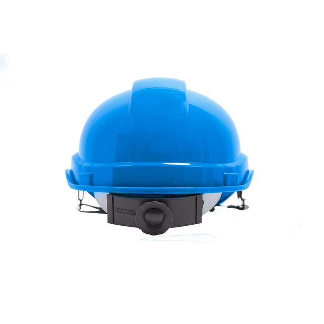 Capacete de segurança regulável com fivela de queixo HDPE e PVC azul Dexter